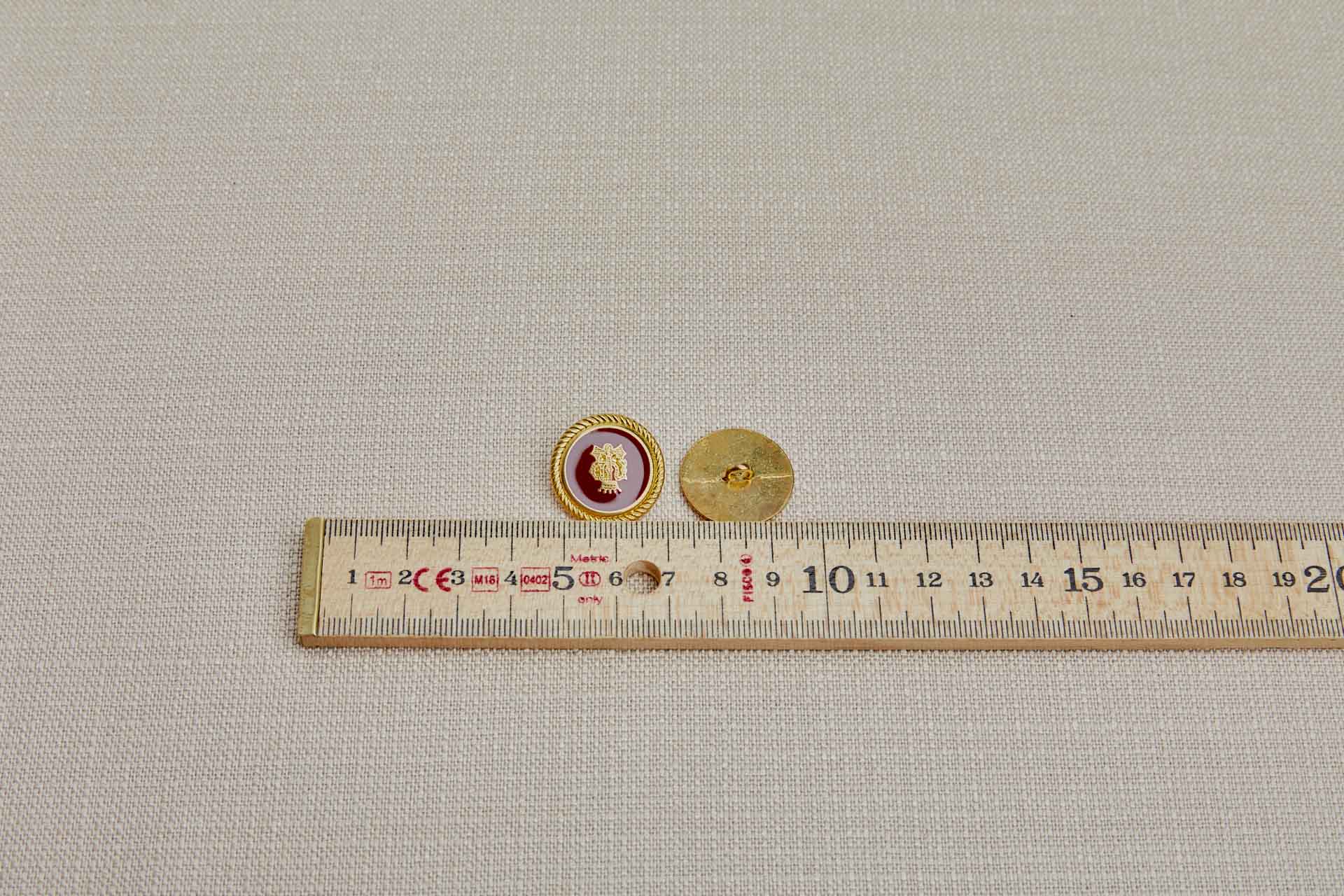 Set of 3 Vintage Military Button - Red 2.5cm, image 2 of 3