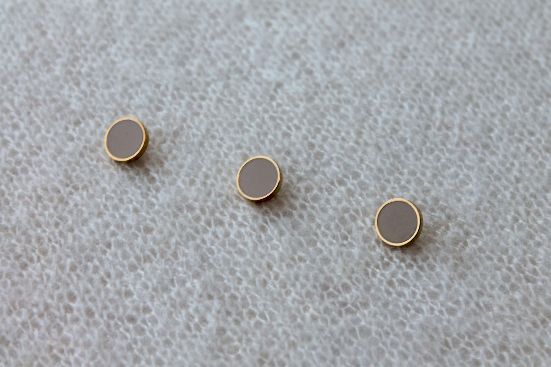 Gold Metal Shank Button with Blush Pink Glass Inlay - 1cm