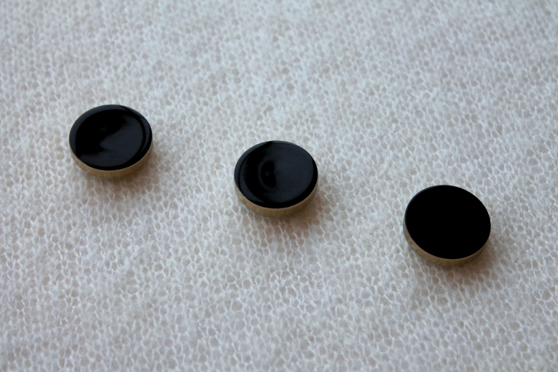 Gold Plastic Button with Black Resin Inlay - 2.6cm, image 2 of 4