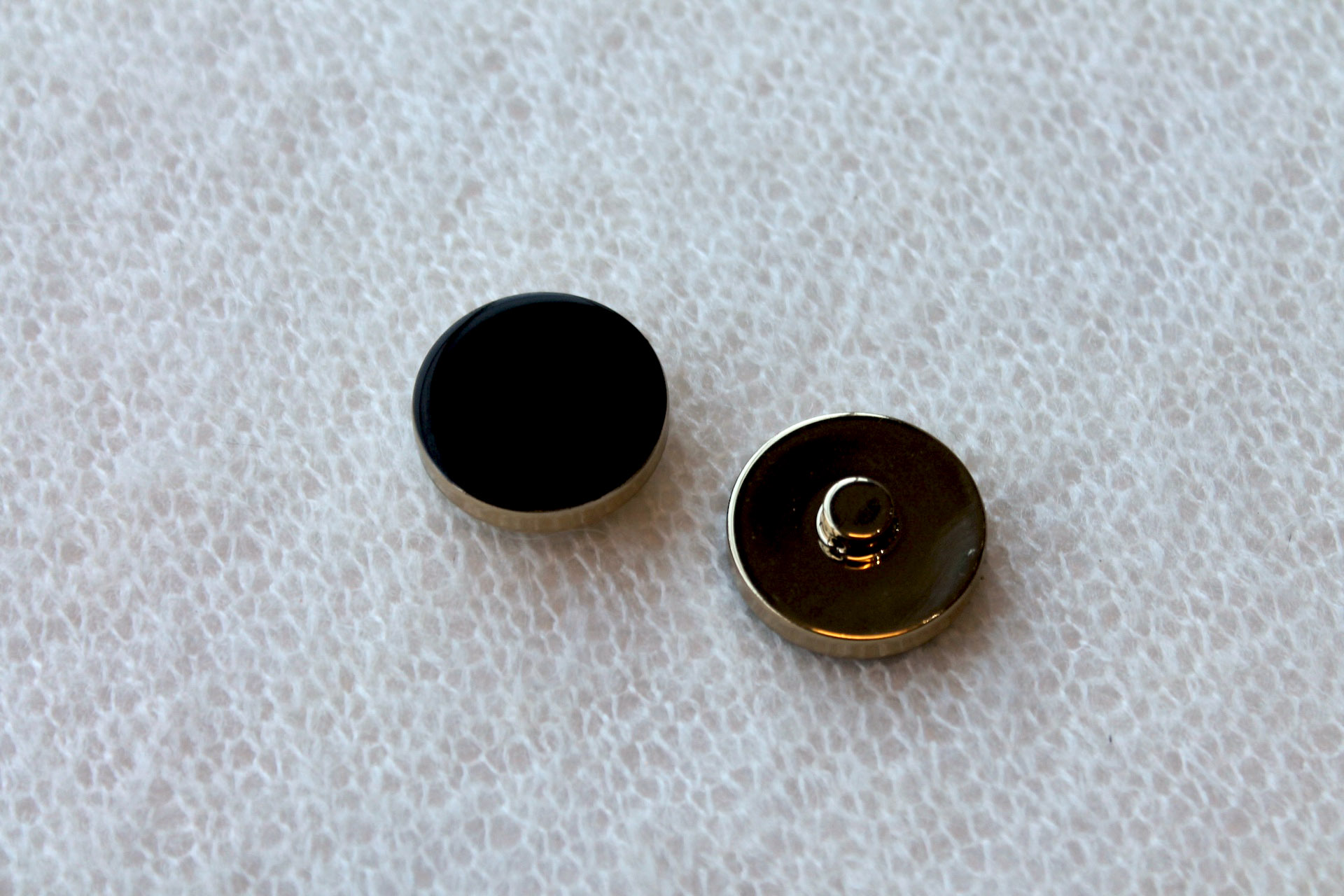 Gold Plastic Button with Black Resin Inlay - 2.6cm, image 4 of 4