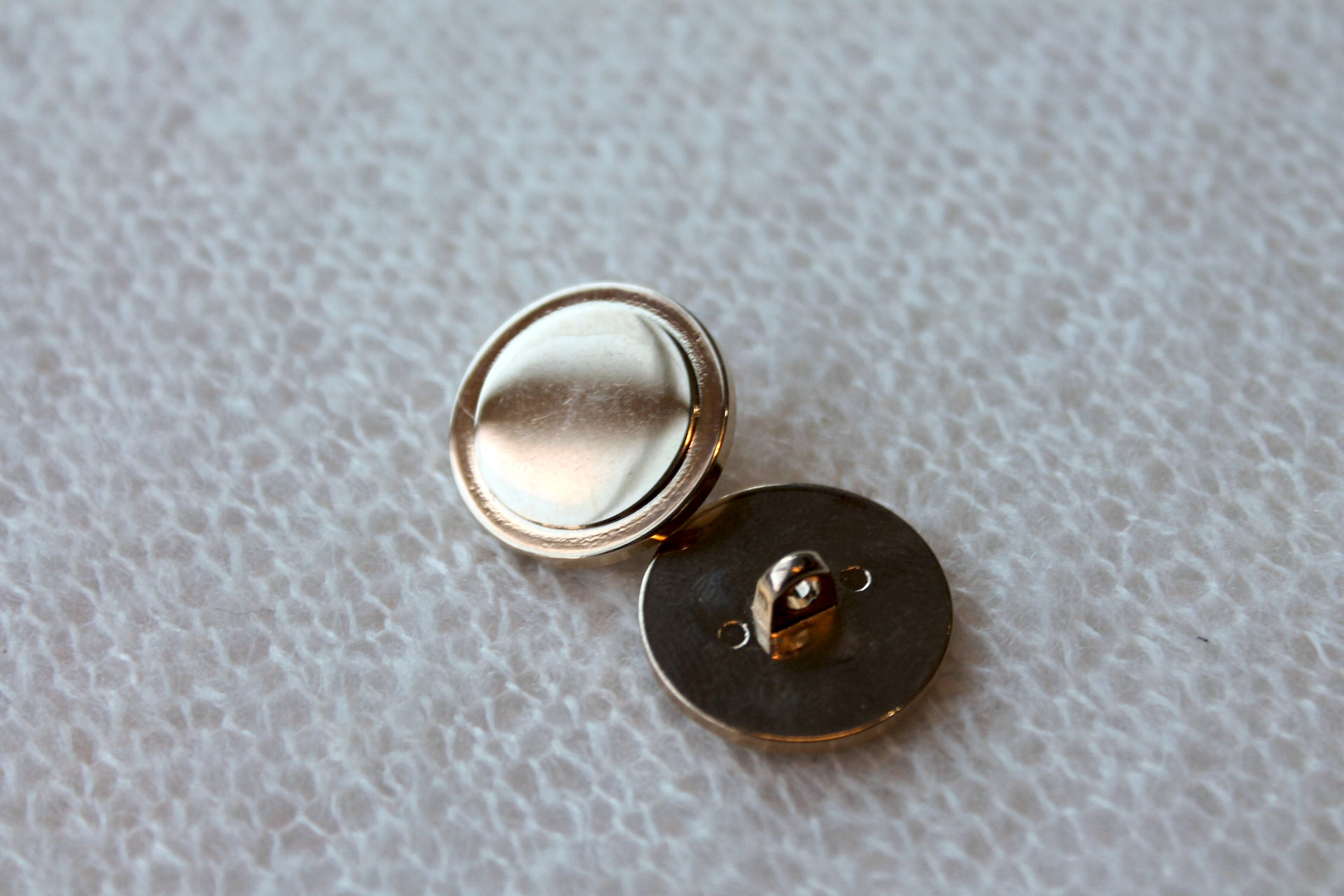 Round Gold Metal Shank Button - 2cm, image 3 of 3
