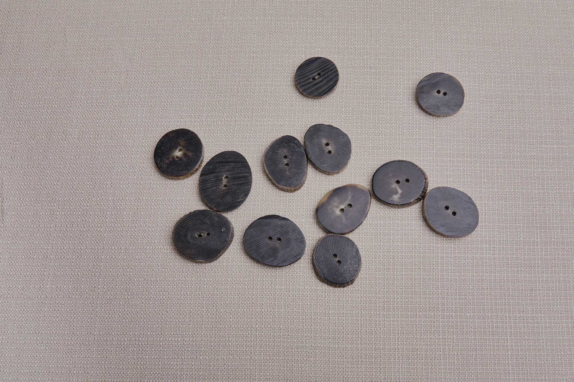 Blackish Brown Flat Cut Horn Button, image 3 of 3