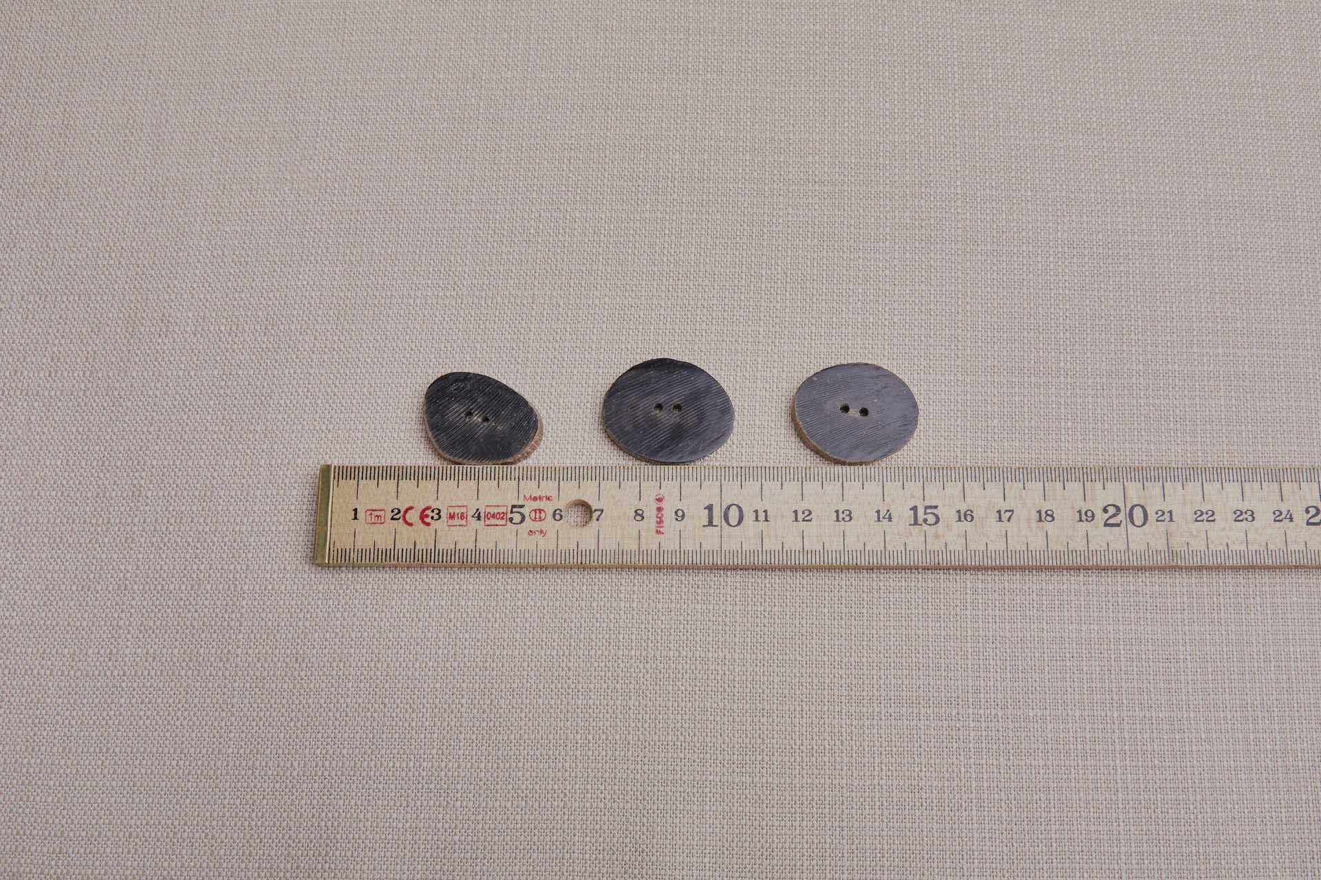 Blackish Brown Flat Cut Horn Button, image 2 of 3