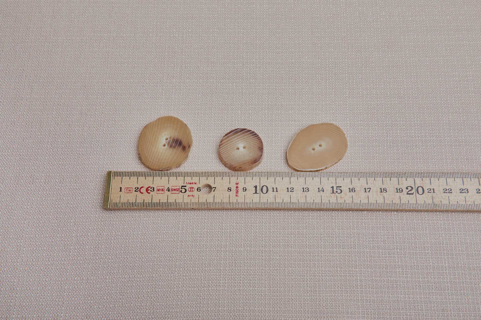 Light Beige Flat Cut Horn Button, image 2 of 3