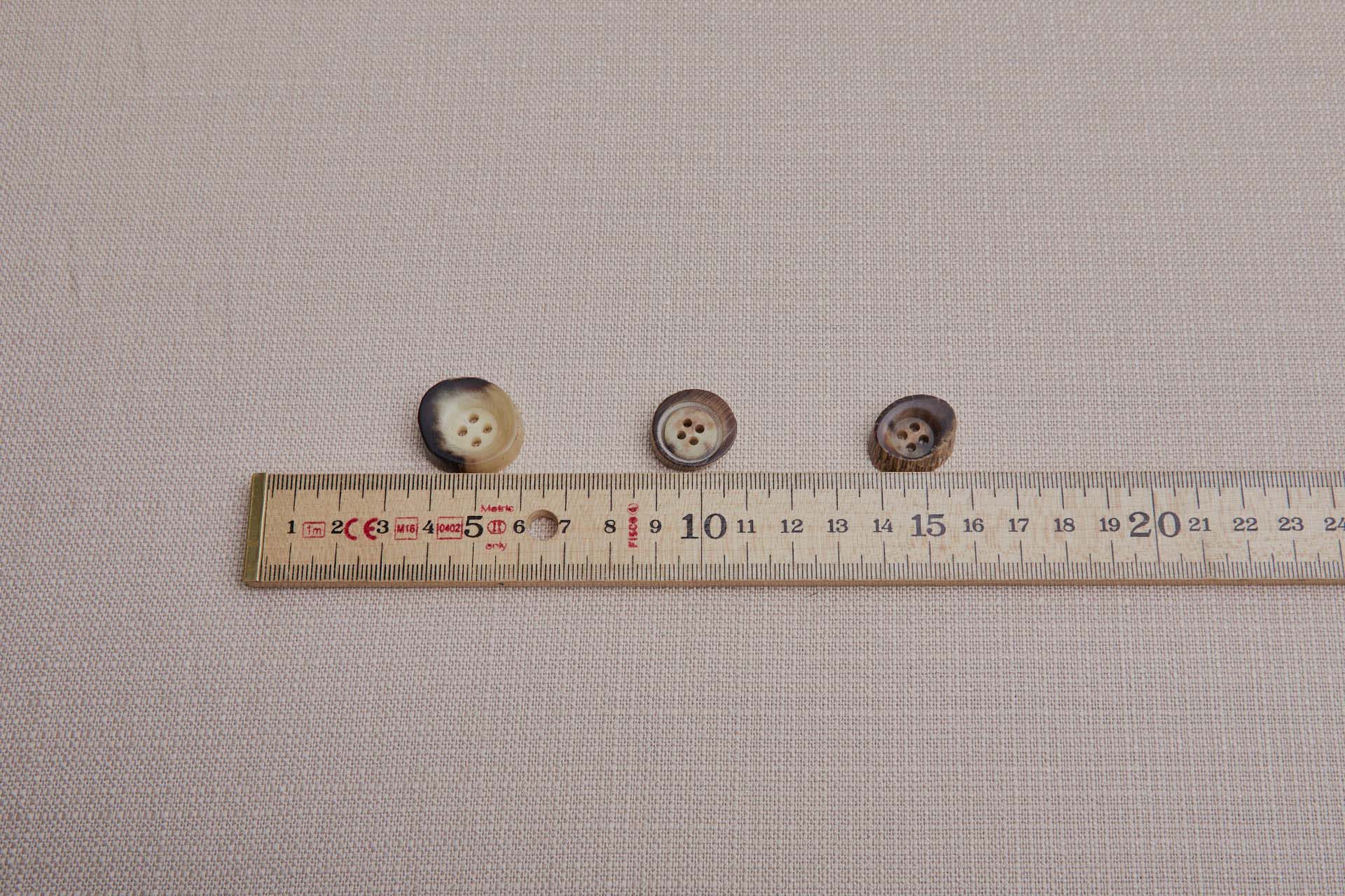 Light Brown Thick Cut Horn Button - Small, image 2 of 3