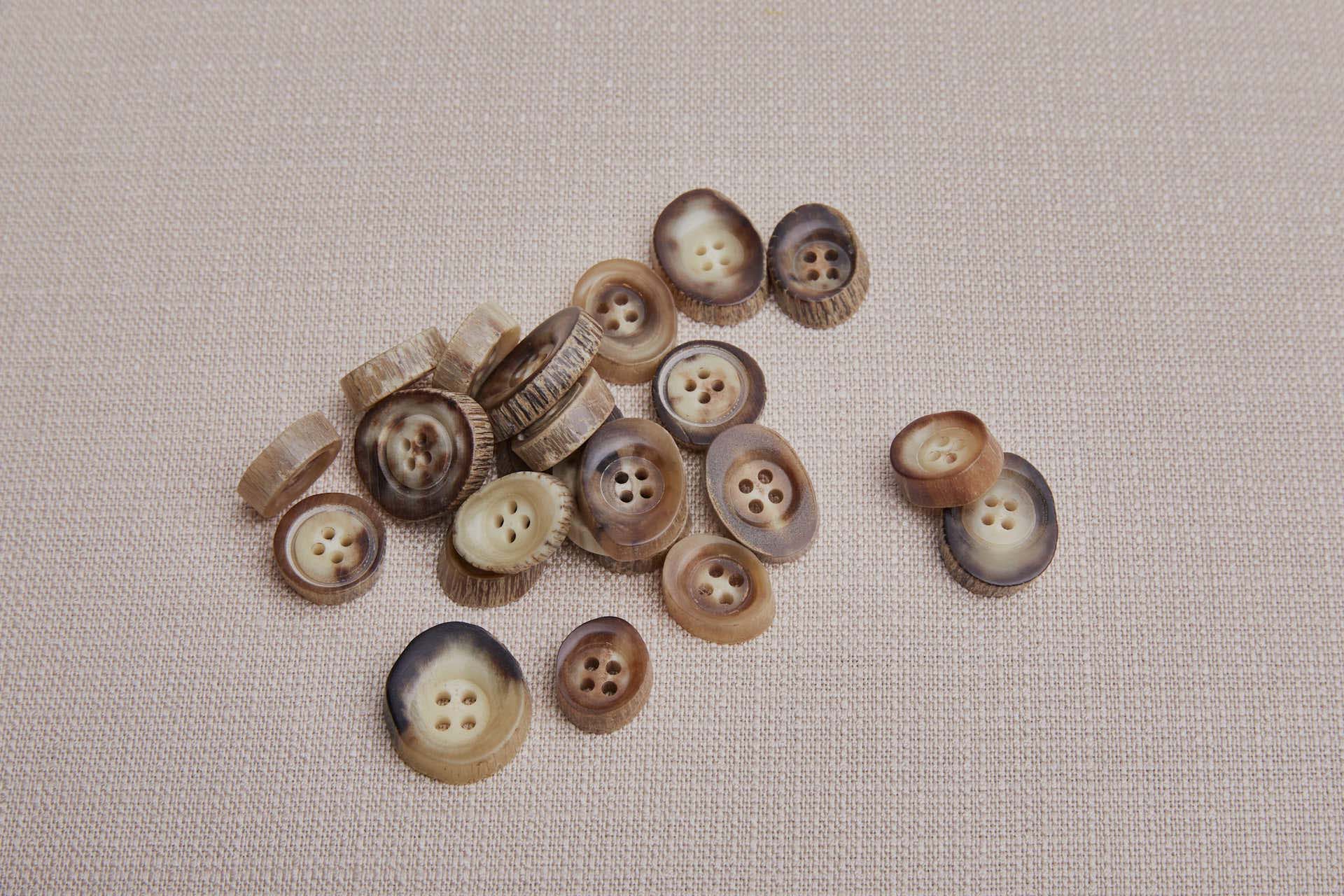 Light Brown Thick Cut Horn Button - Small