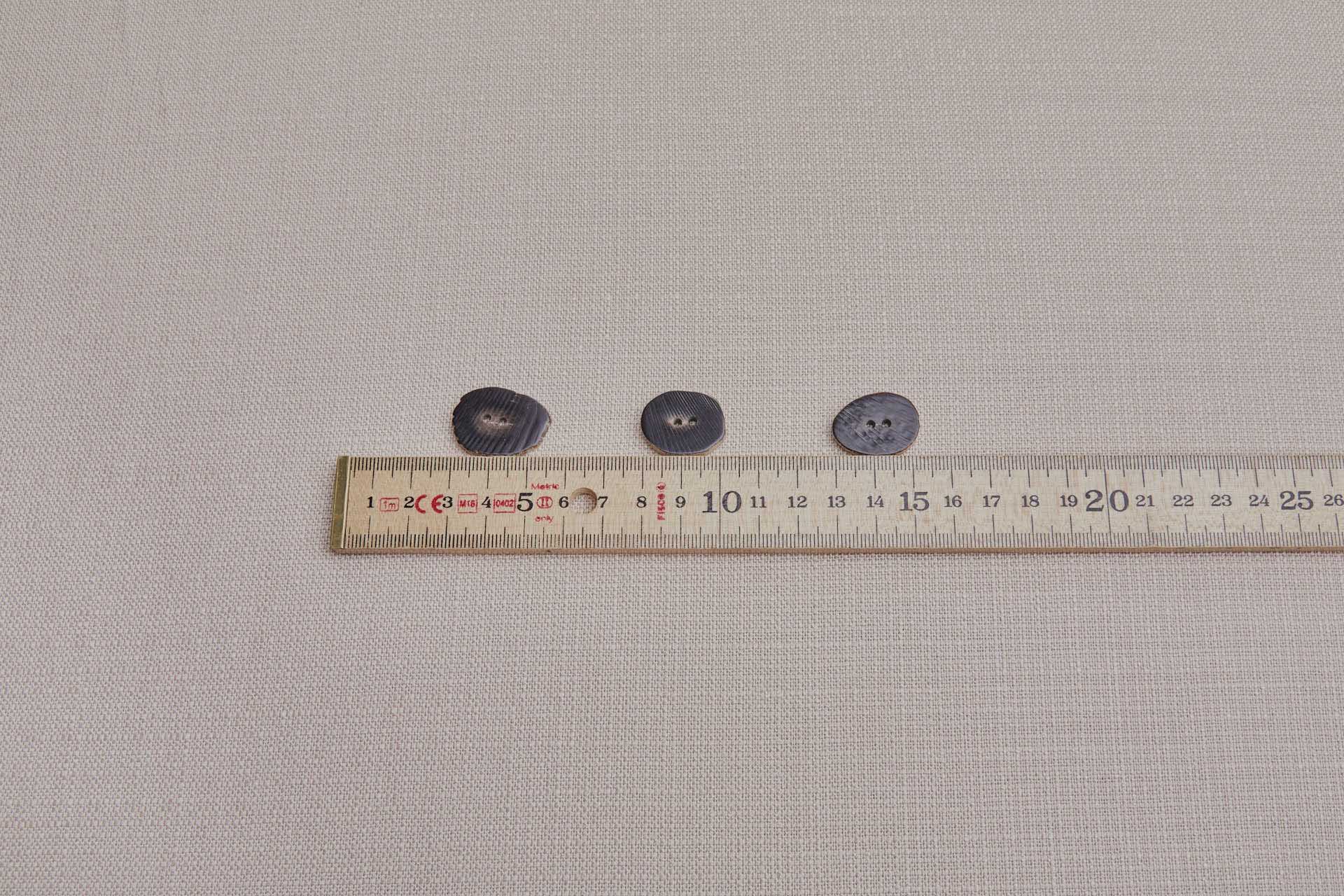 Blackish Brown Flat Cut Horn Button - Small, image 3 of 3