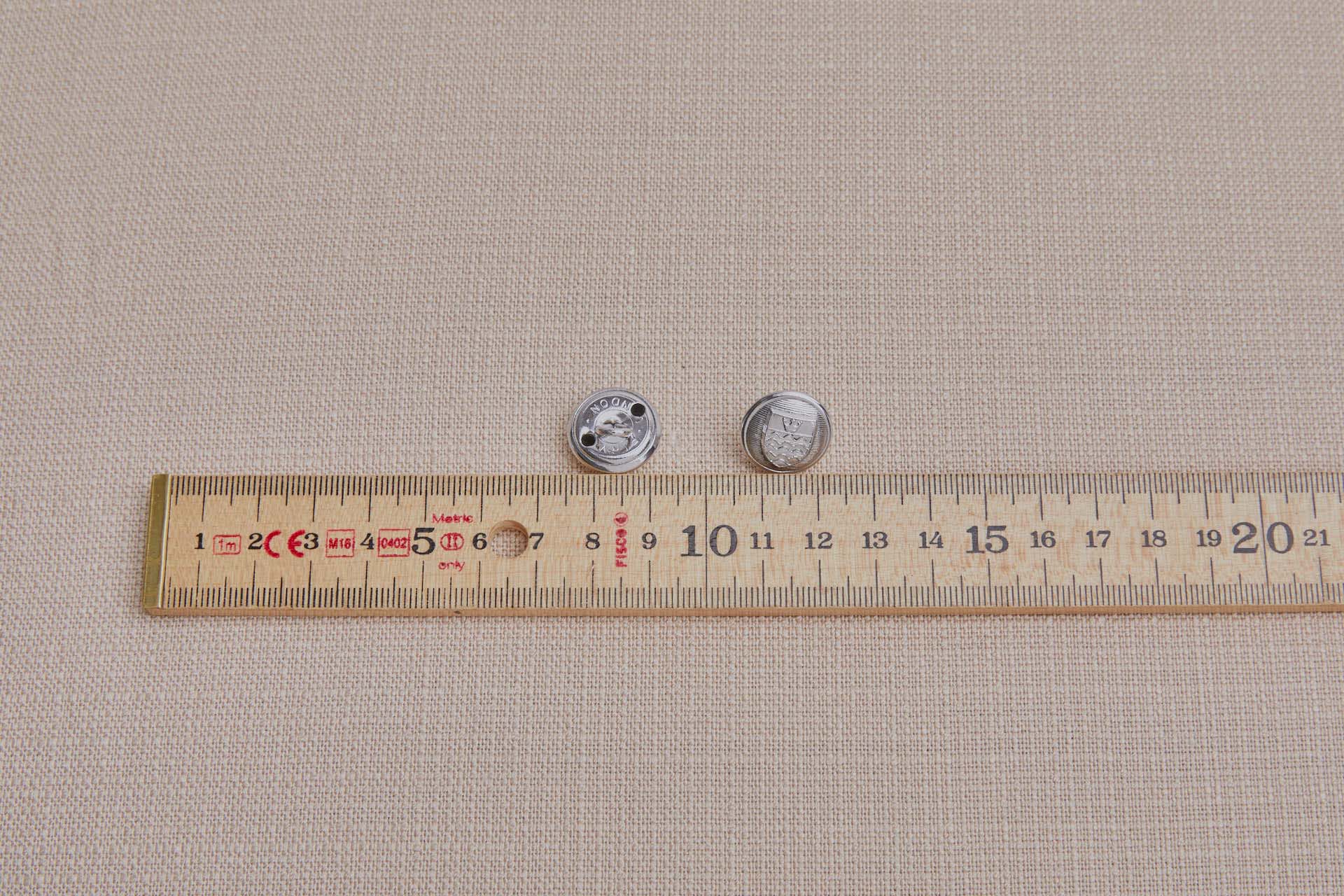 Reproduction Silver Metal Uniform Button - Small, image 3 of 3