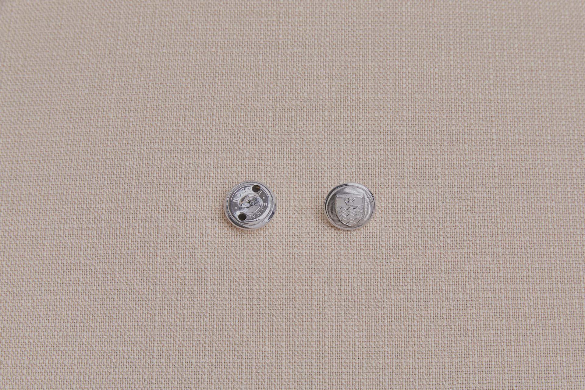 Reproduction Silver Metal Uniform Button - Small, image 2 of 3