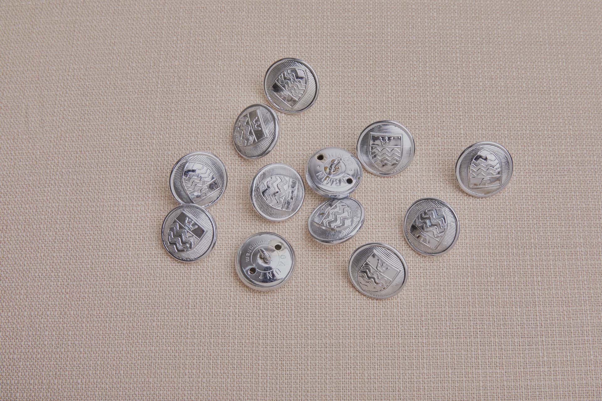 Reproduction Silver Metal Uniform Button - Large