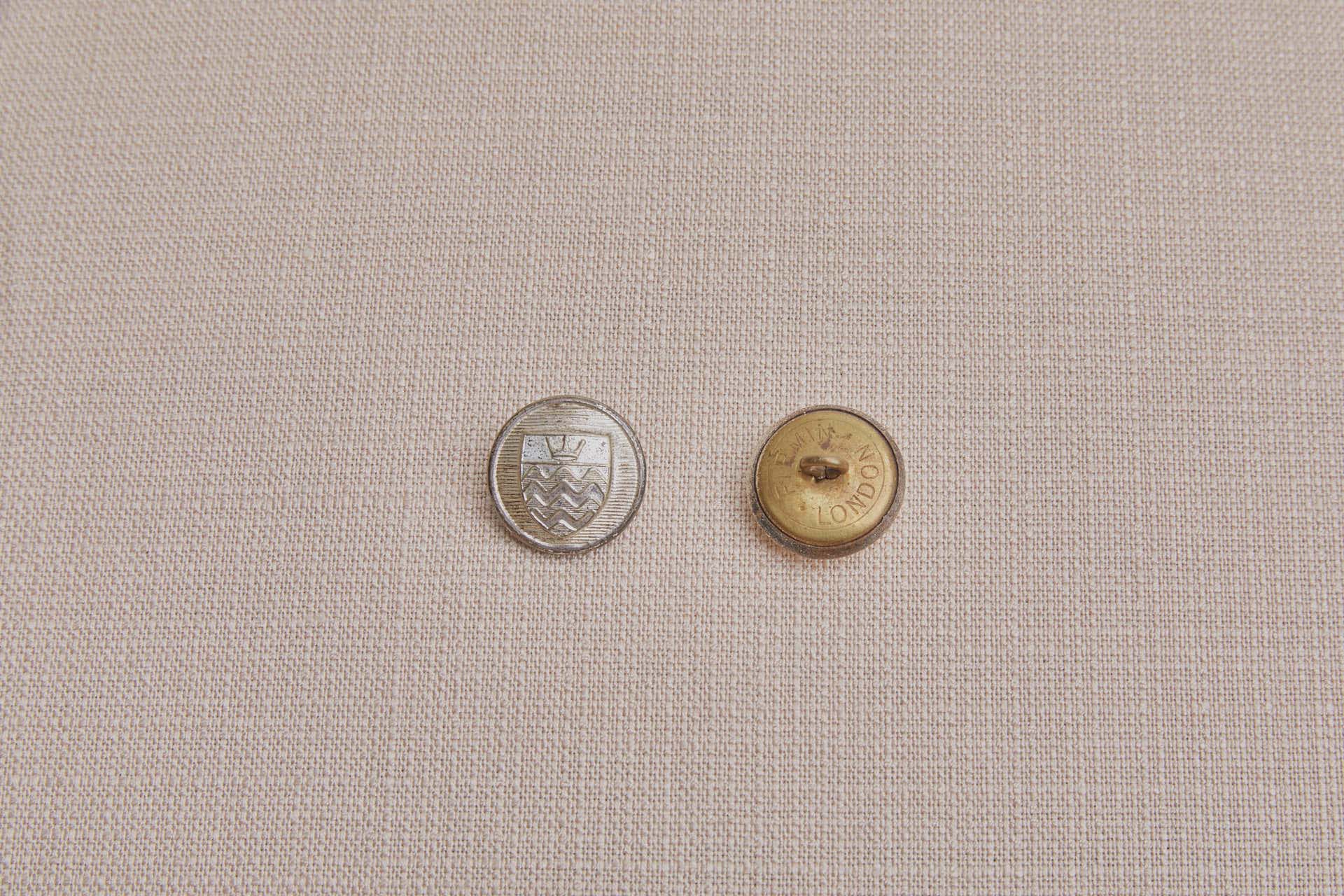 Antique Silver Metal Uniform Button - Large, image 3 of 3