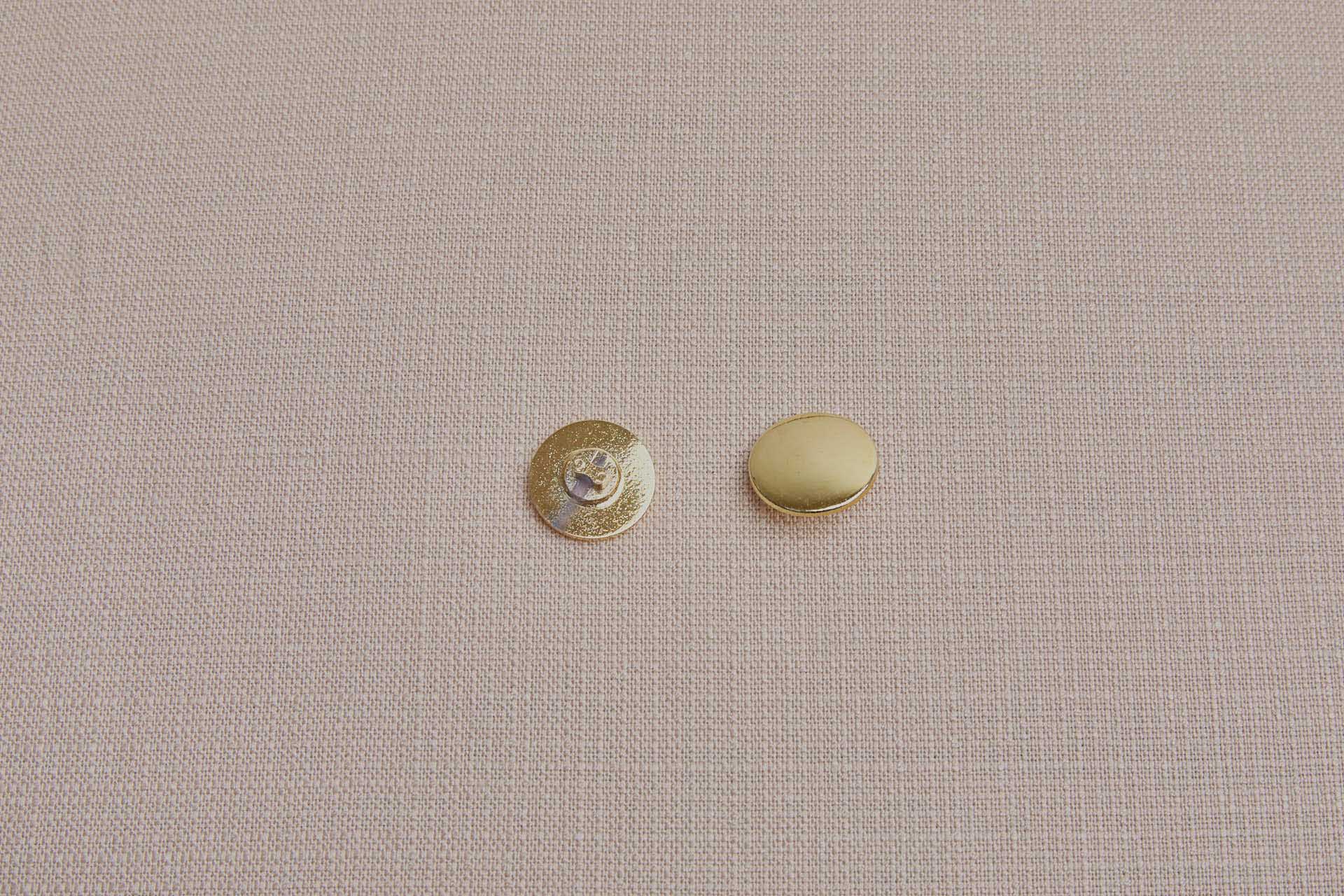 Plain Round Bright Gold Plastic Shank Button, image 3 of 3