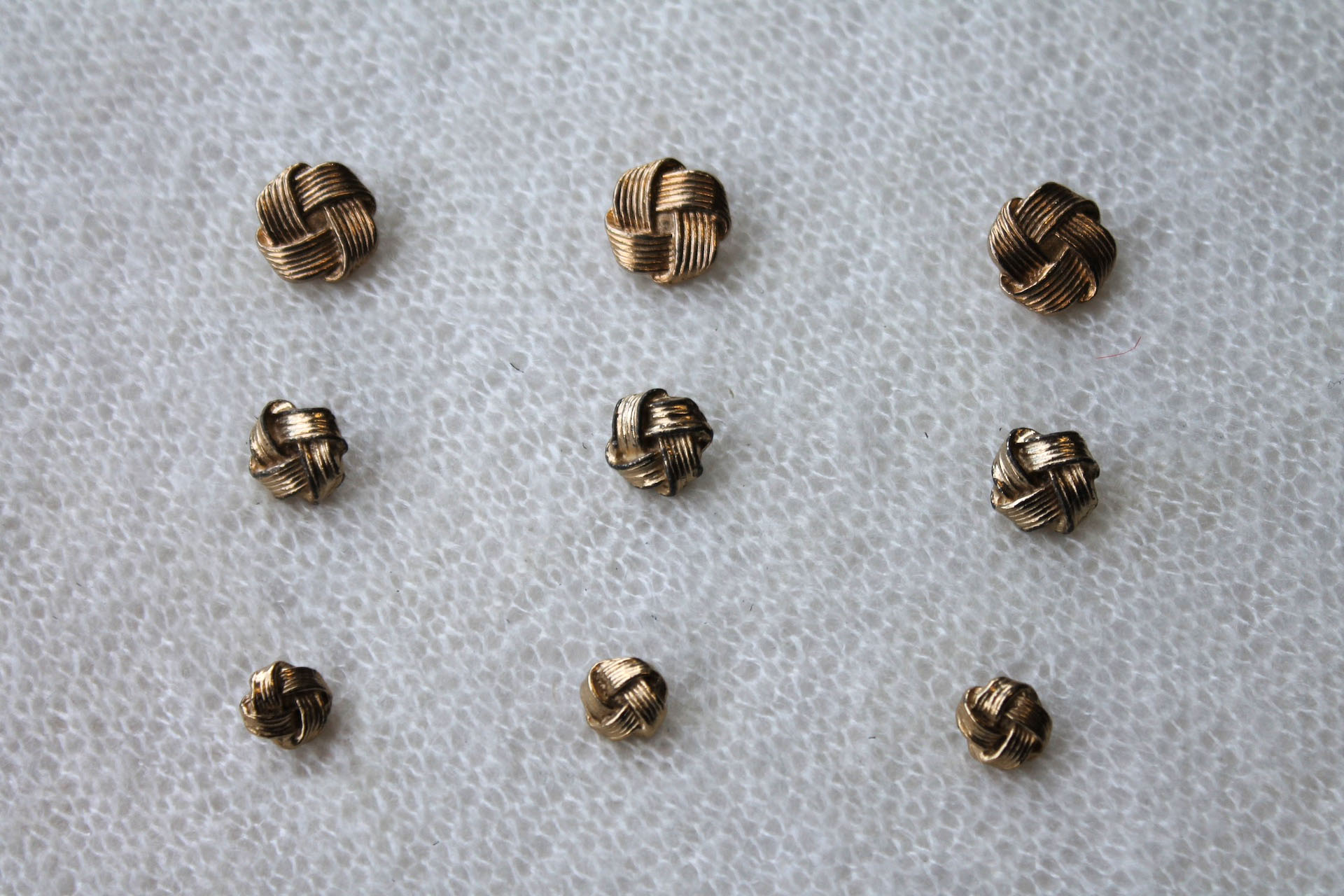 Metal Knot Button - Medium Gold, image 2 of 3