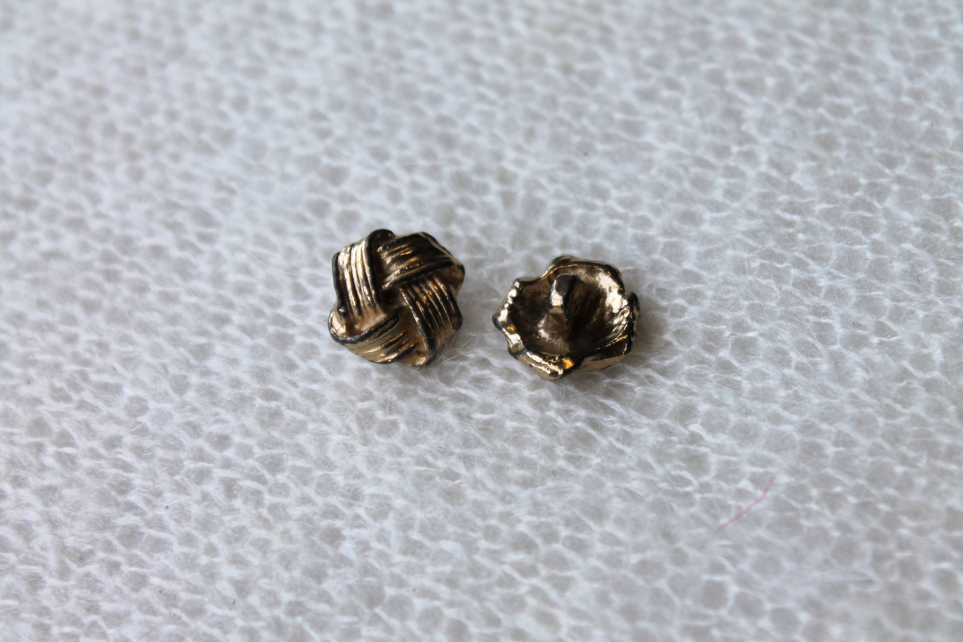 Metal Knot Button - Medium Gold, image 3 of 3