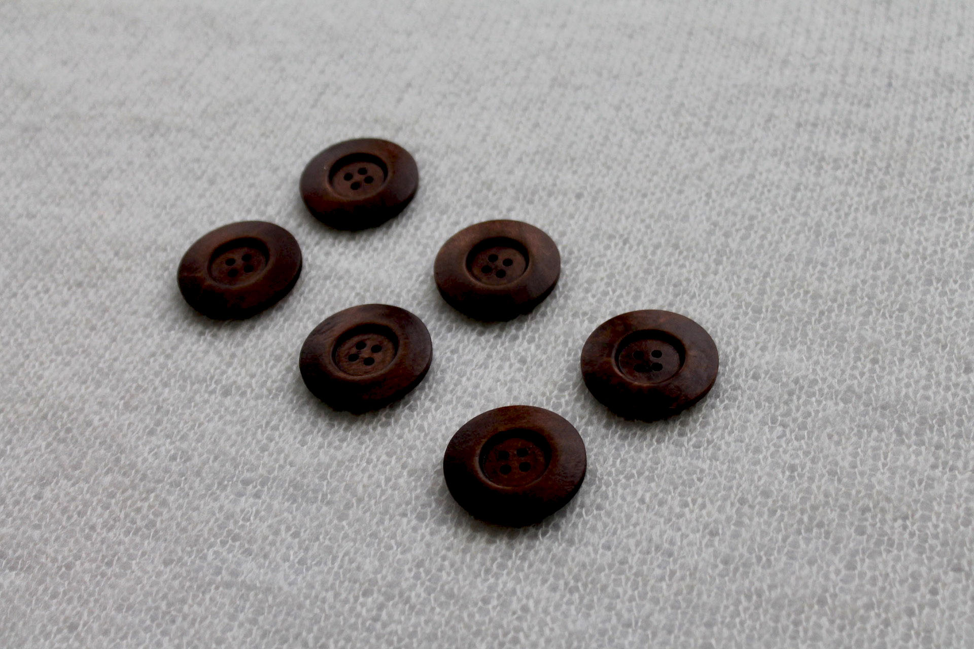 Vintage Wooden Button in Brown - 3.2cm, image 2 of 5