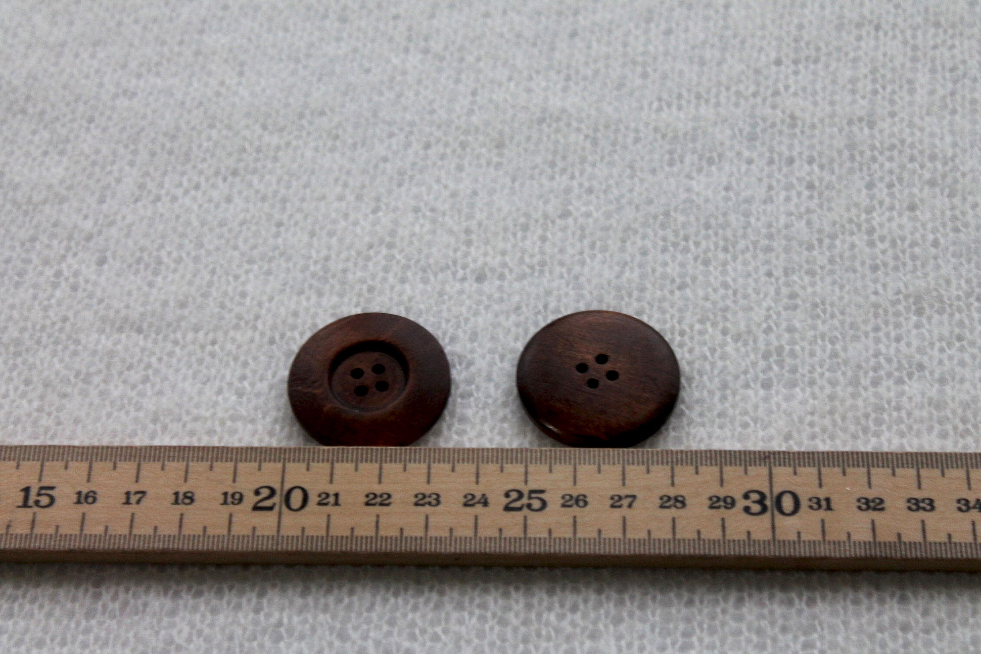 Vintage Wooden Button in Brown - 3.2cm, image 3 of 5