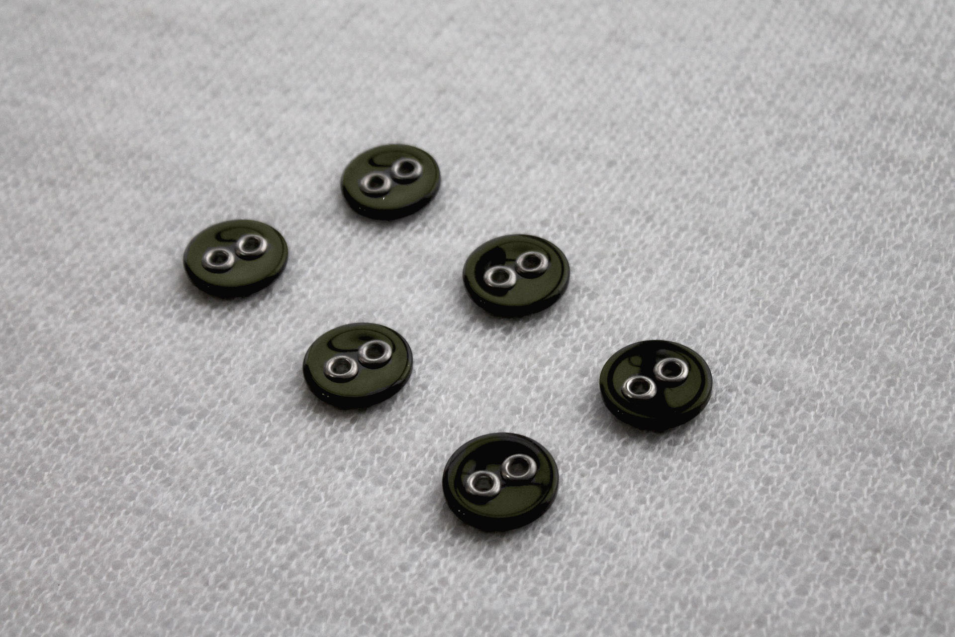 Olive Green Resin Button with Metal Rivets - 2.5cm, image 2 of 4