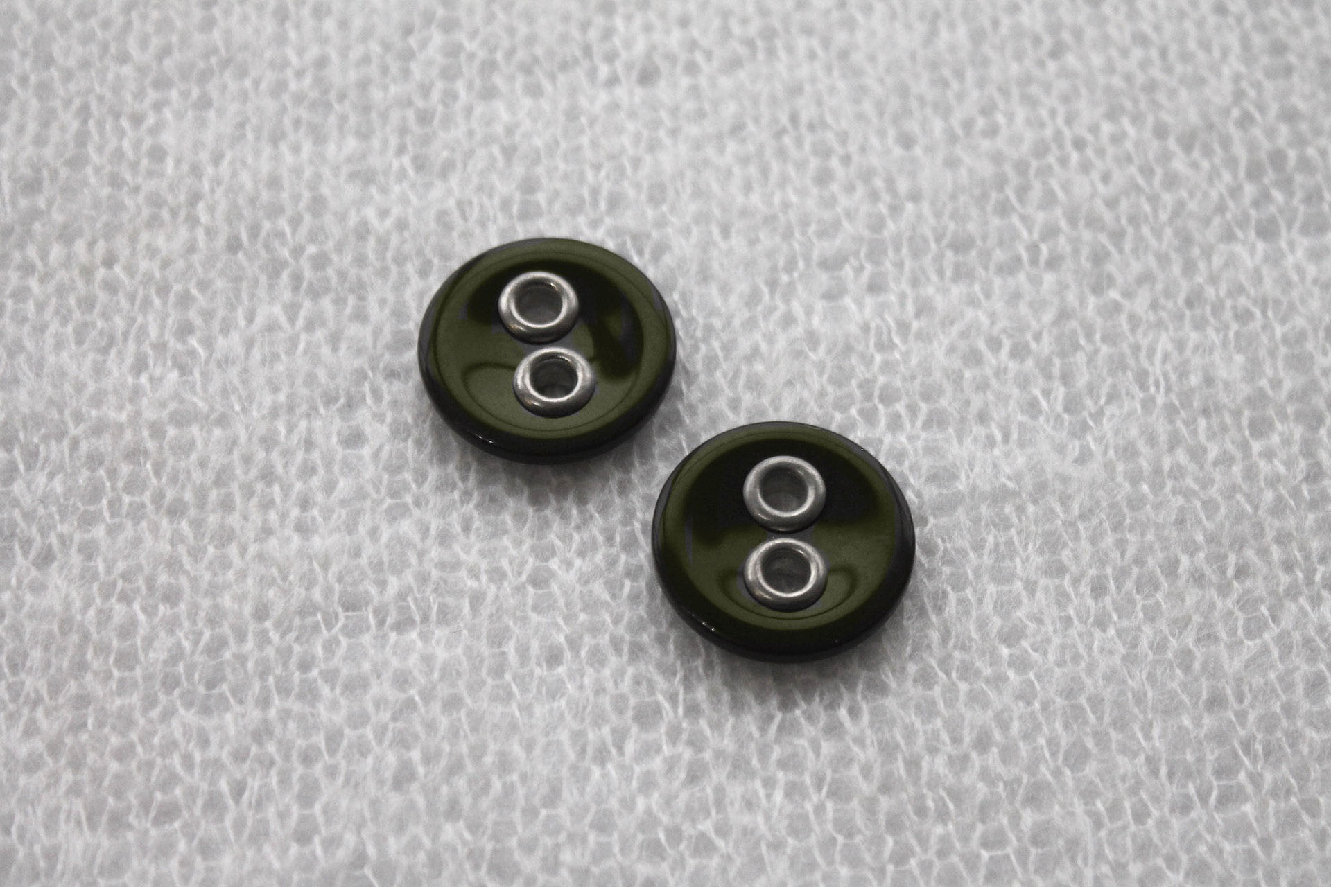 Olive Green Resin Button with Metal Rivets - 2.5cm, image 4 of 4