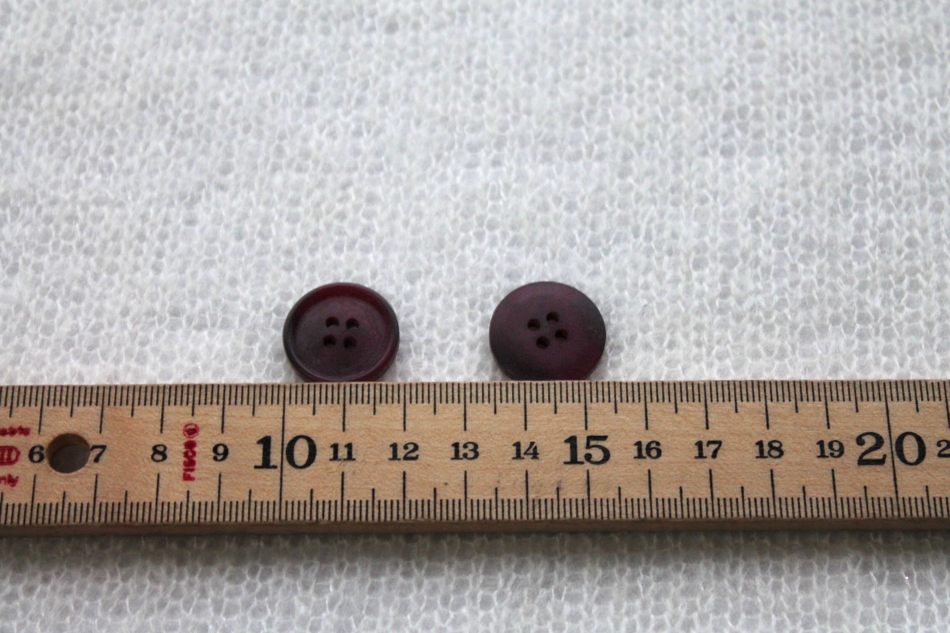 Deep Aubergine Nylon Button - 2cm, image 3 of 4