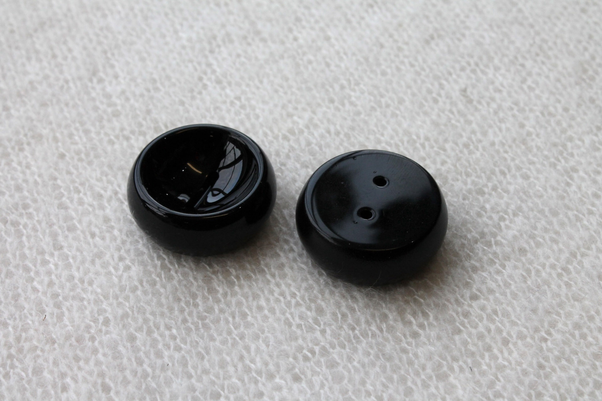 Vintage 60s Duffel Button - Black - 3.5cm, image 3 of 3