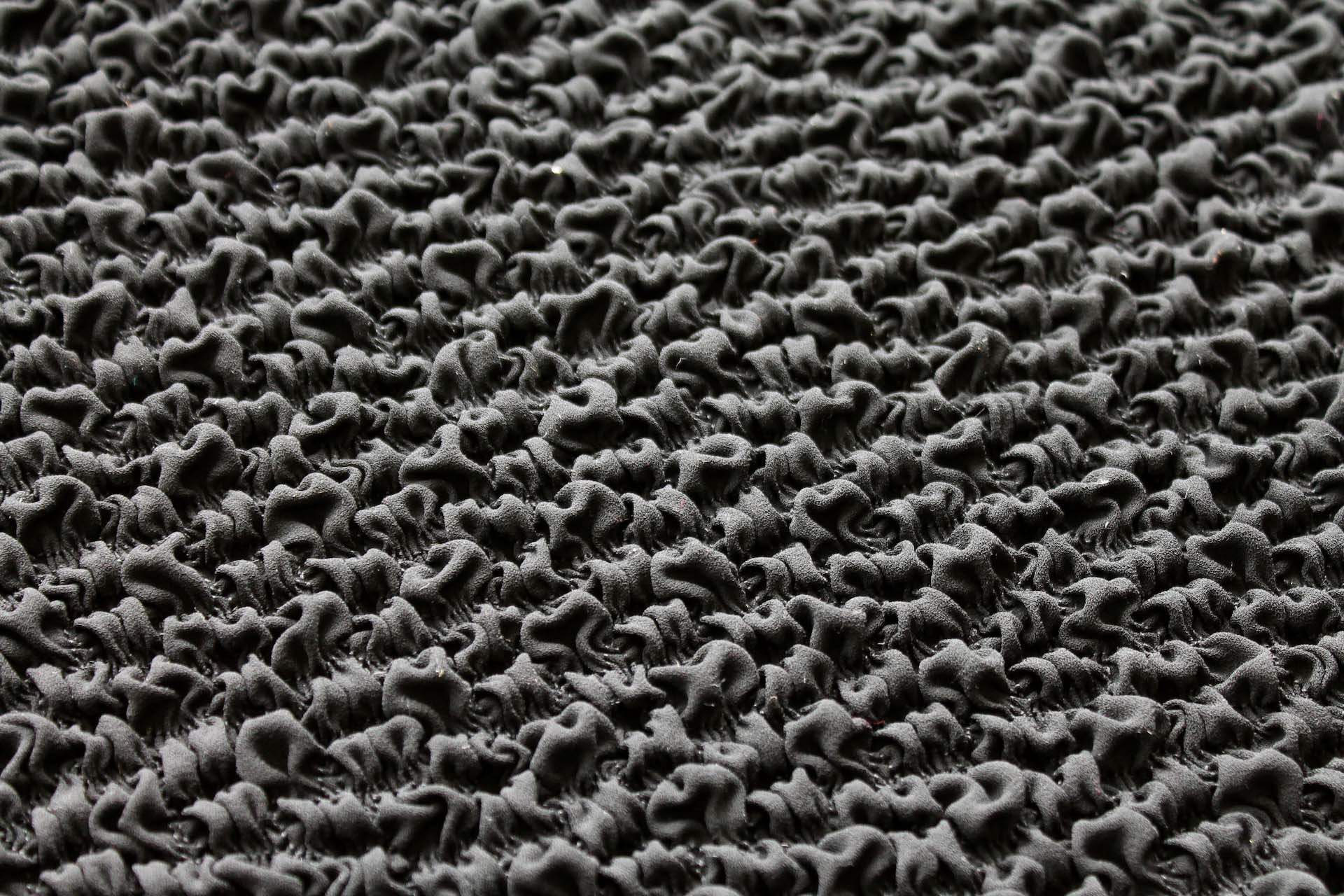 "Bubble" Shirred Recycled Polyester Georgette - Black fabric, image 5 of 7