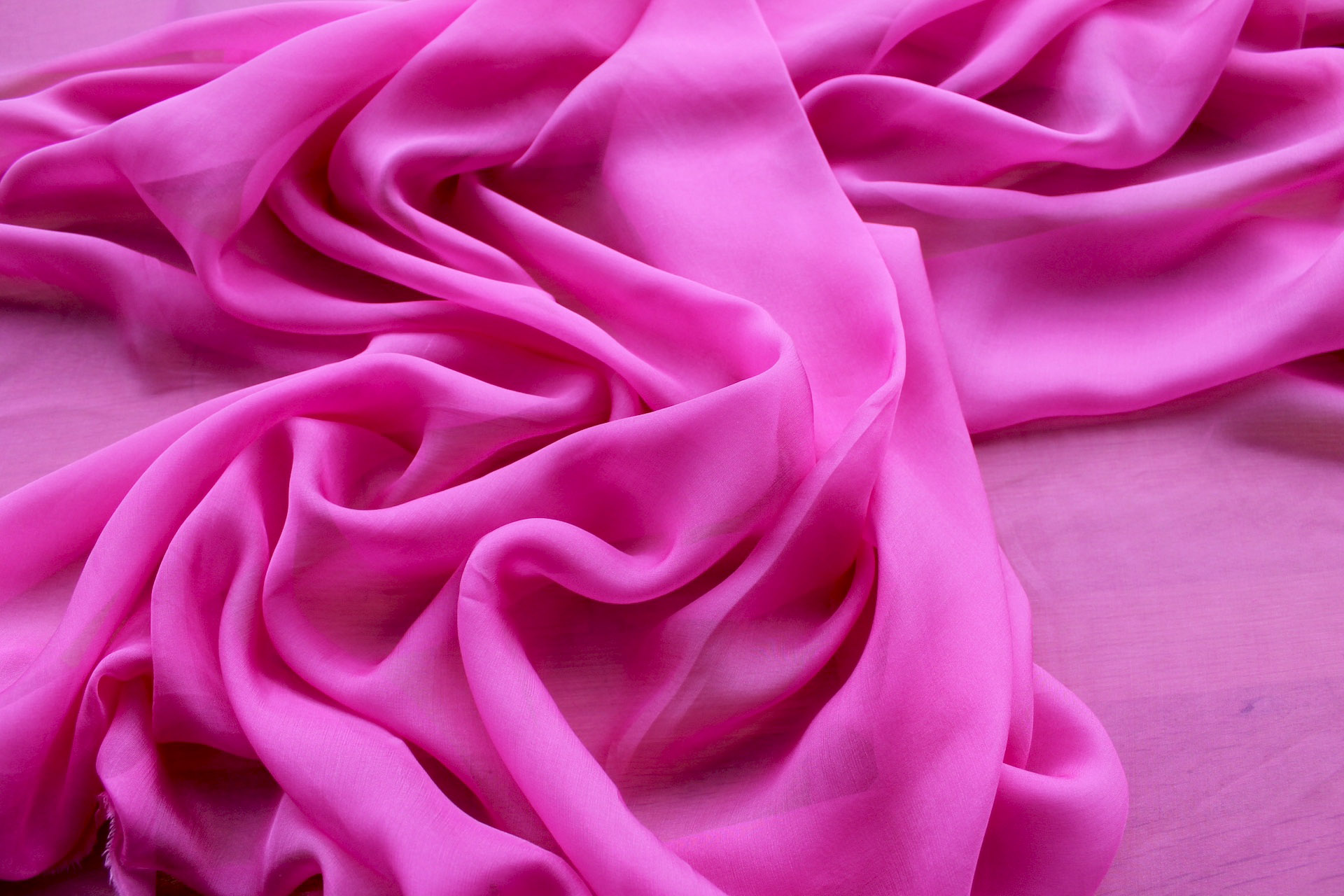 Bubblegum Pink Silk Chiffon - 140cm wide fabric, image 2 of 5
