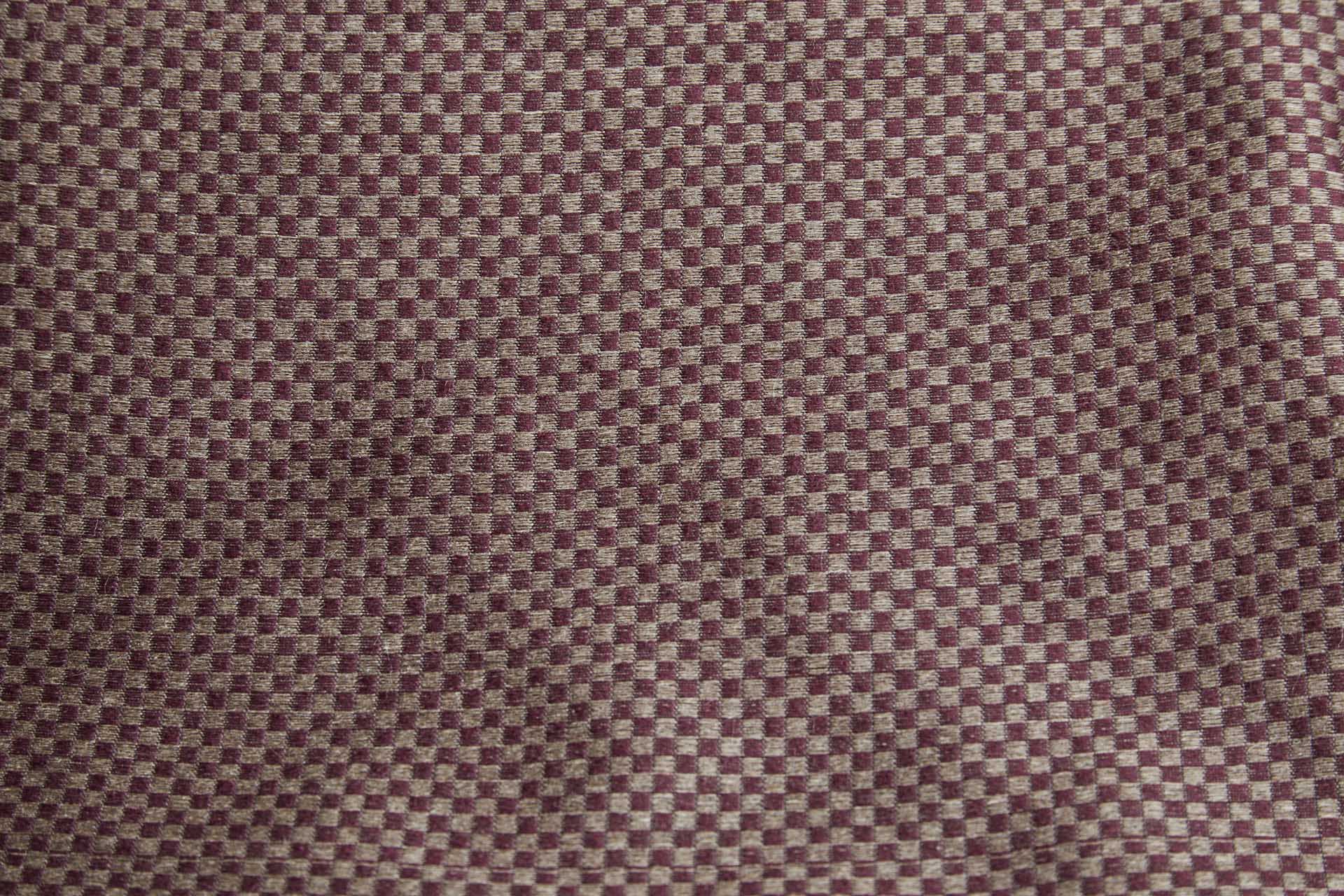 Burgundy and Gold Small Check Brocade fabric, image 4 of 7