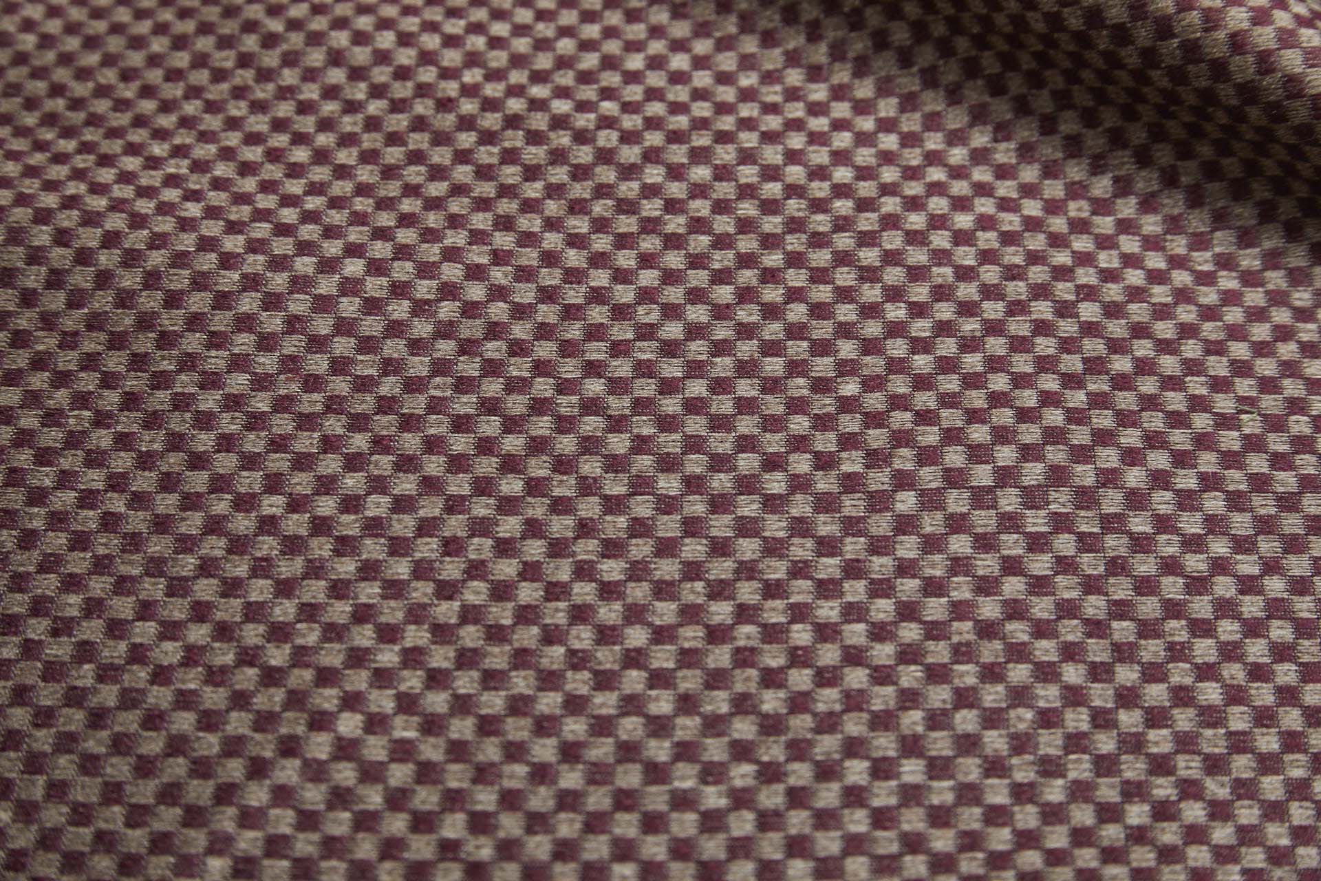 Burgundy and Gold Small Check Brocade fabric, image 5 of 7