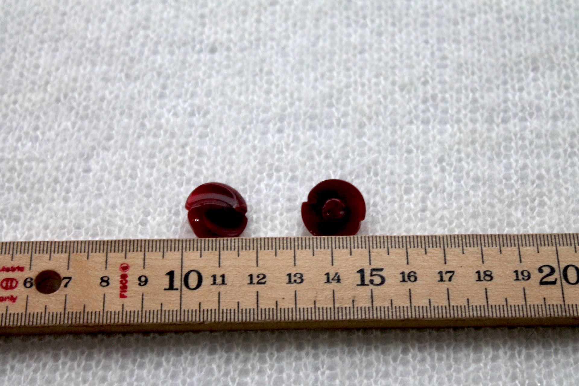 Wine Red Marbled Resin Button - 1.5cm, image 3 of 4