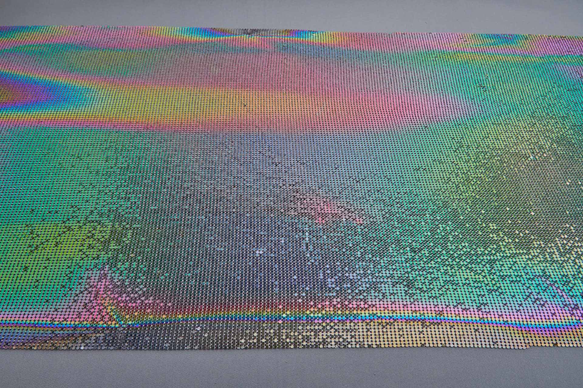 Metal Chainmaille Fabric - Iridescent Green/Purple - Whole piece, image 8 of 8
