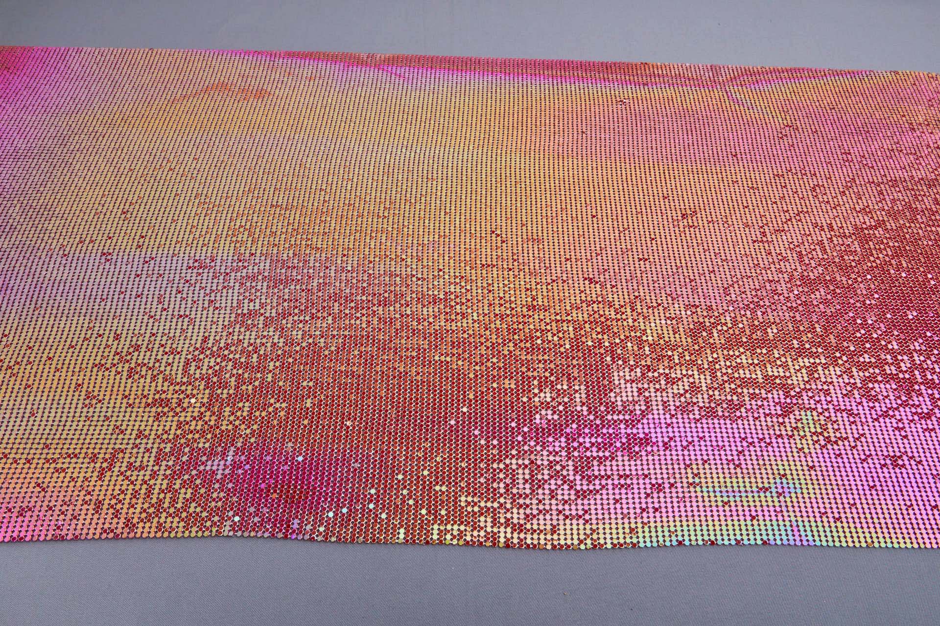 Metal Chainmaille Fabric - Iridescent Red/Pink - Whole piece, image 7 of 9
