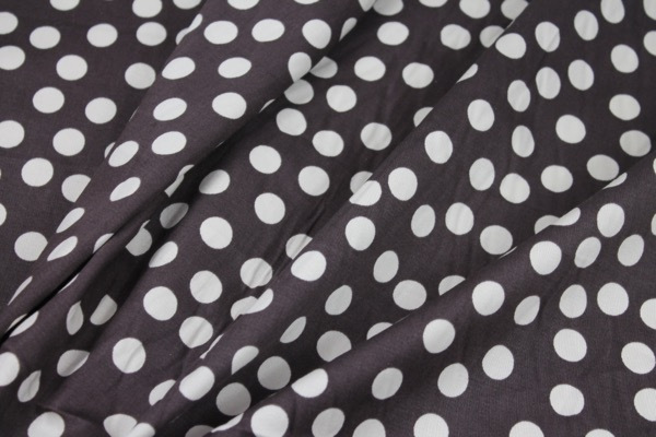 Polka Dots Stretch Cotton - Brown and Cream fabric, image 4 of 6
