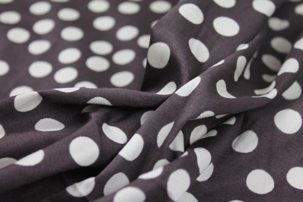 Polka Dots Stretch Cotton - Brown and Cream fabric, image 2 of 6