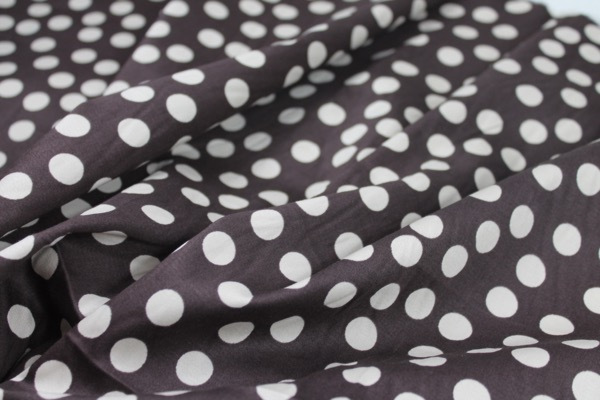 Polka Dots Stretch Cotton - Brown and Cream fabric, image 5 of 6