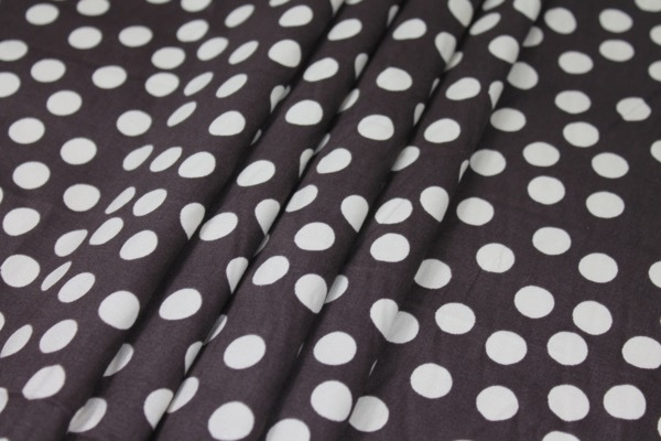Polka Dots Stretch Cotton - Brown and Cream fabric