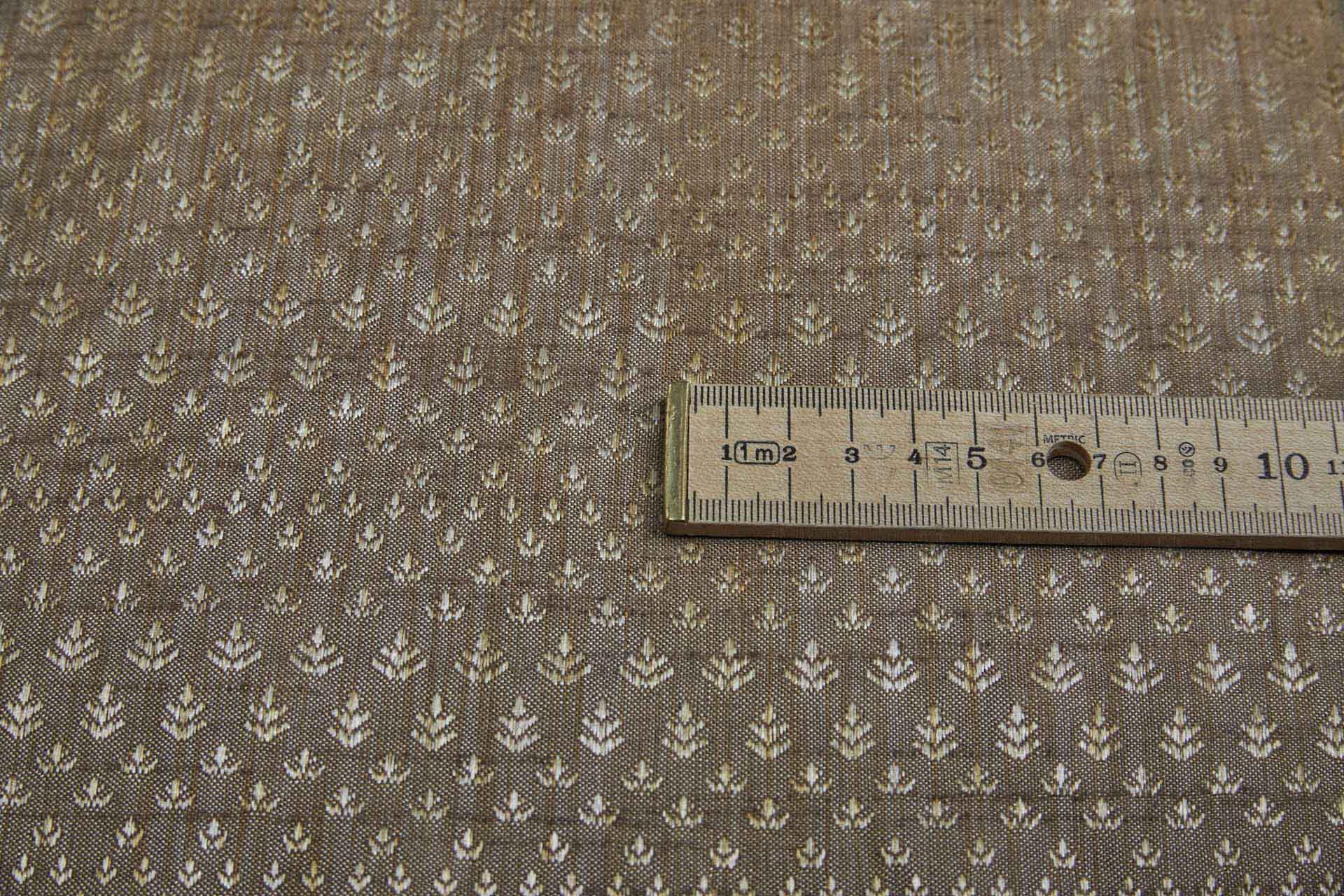 Cream and Light Natural Brown Soft Indian Brocade fabric, image 4 of 10