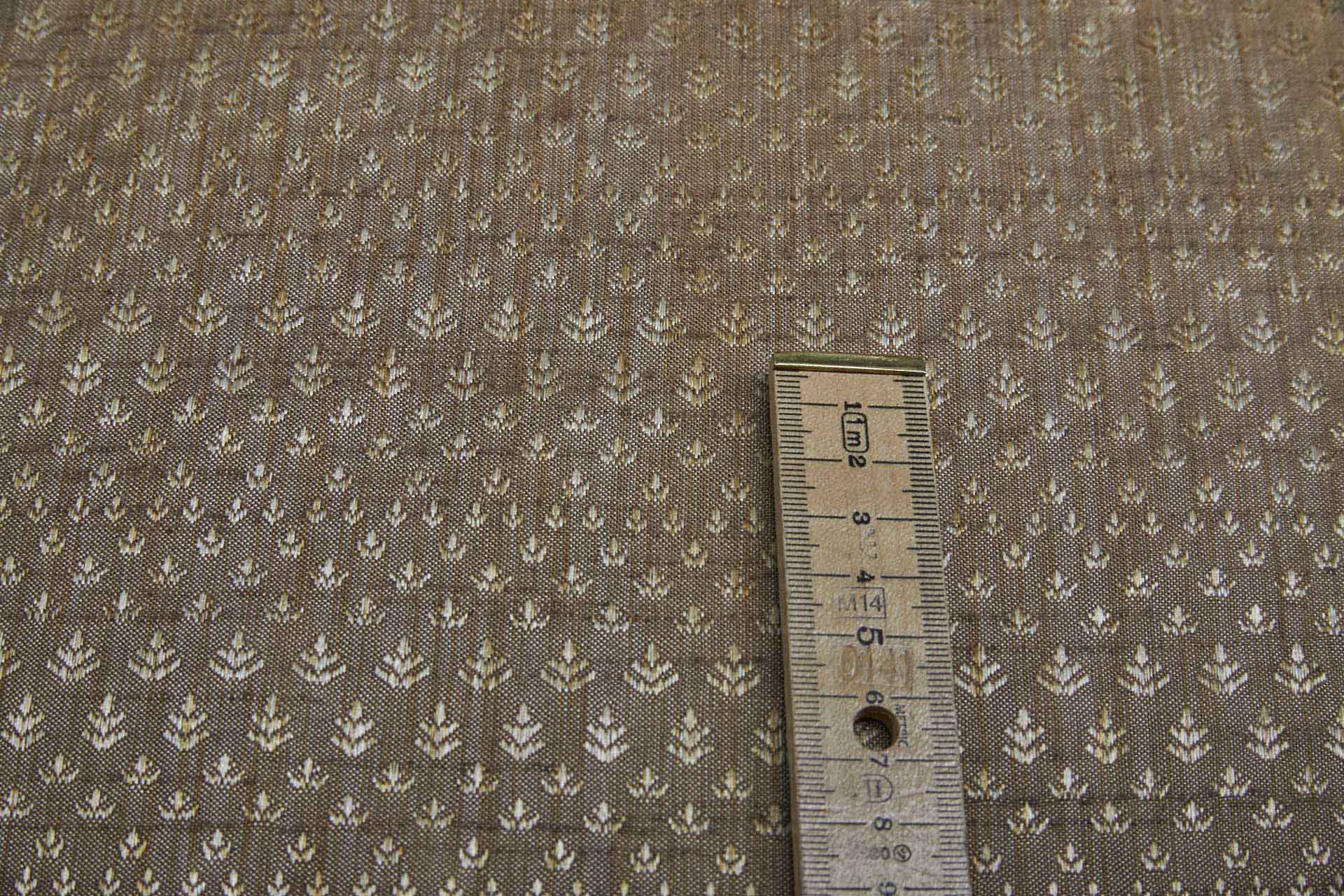 Cream and Light Natural Brown Soft Indian Brocade fabric, image 5 of 10