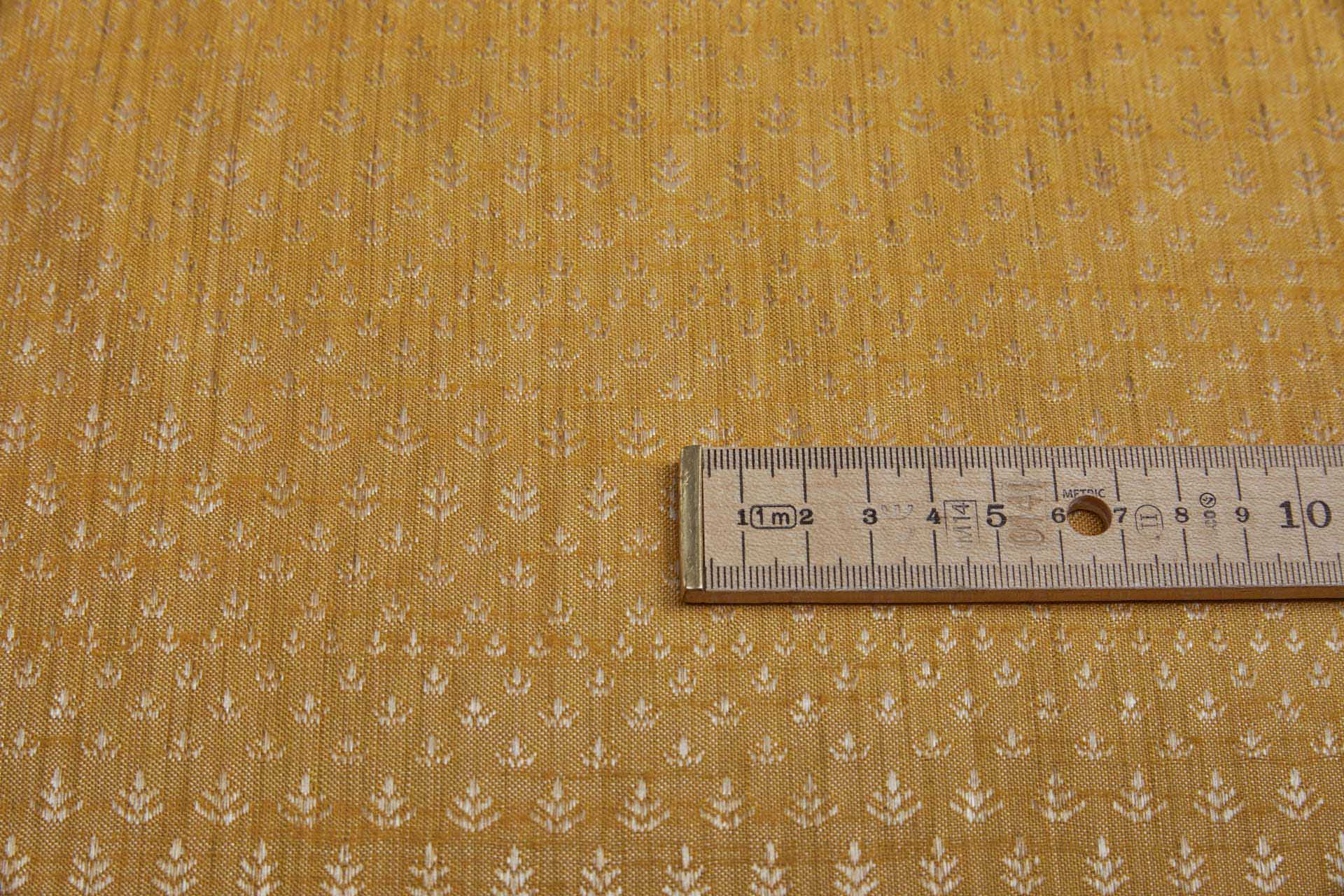 Cream and Saffron Yellow Soft Indian Brocade fabric, image 2 of 8
