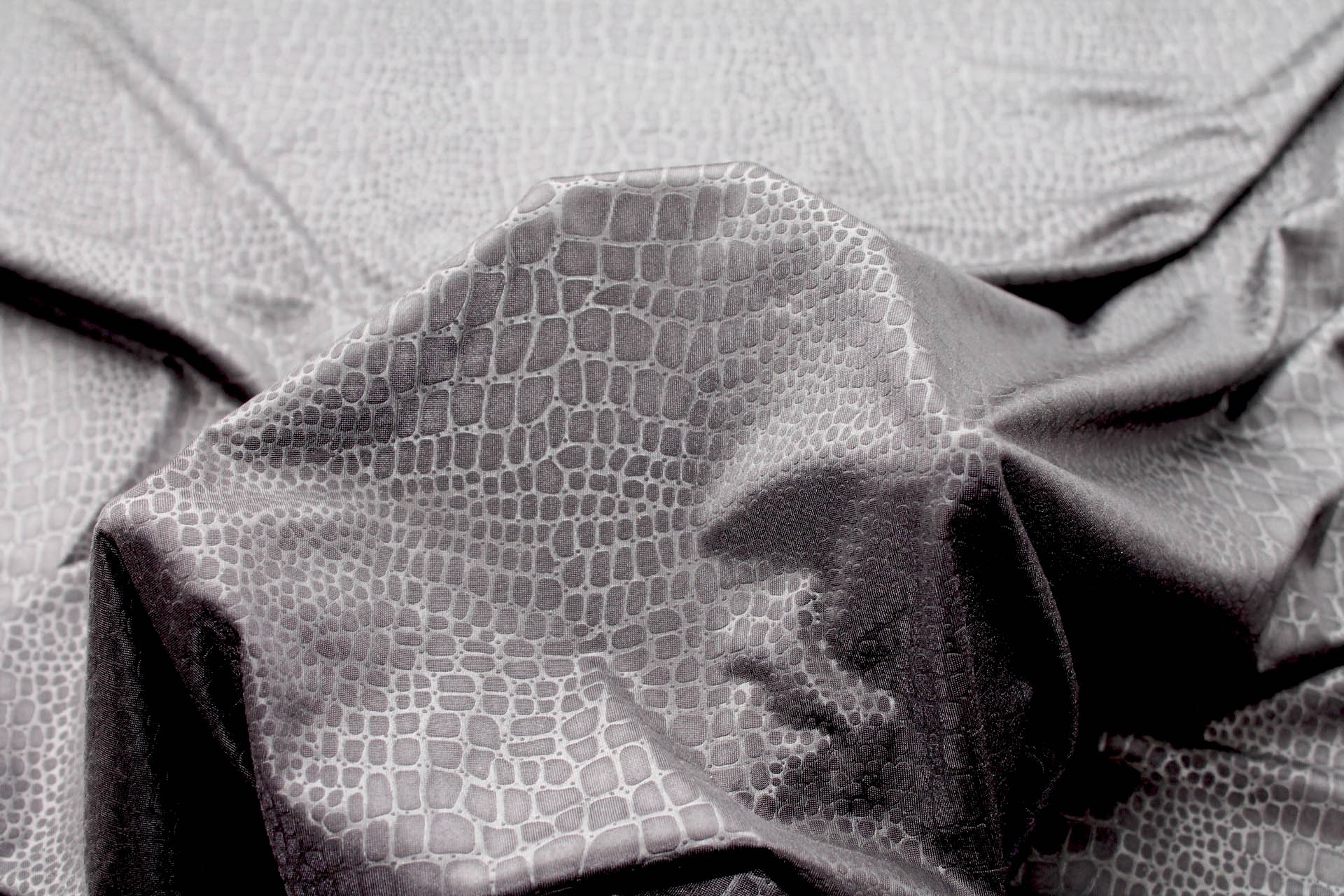 Crocodile Print Jersey - Black fabric, image 5 of 7