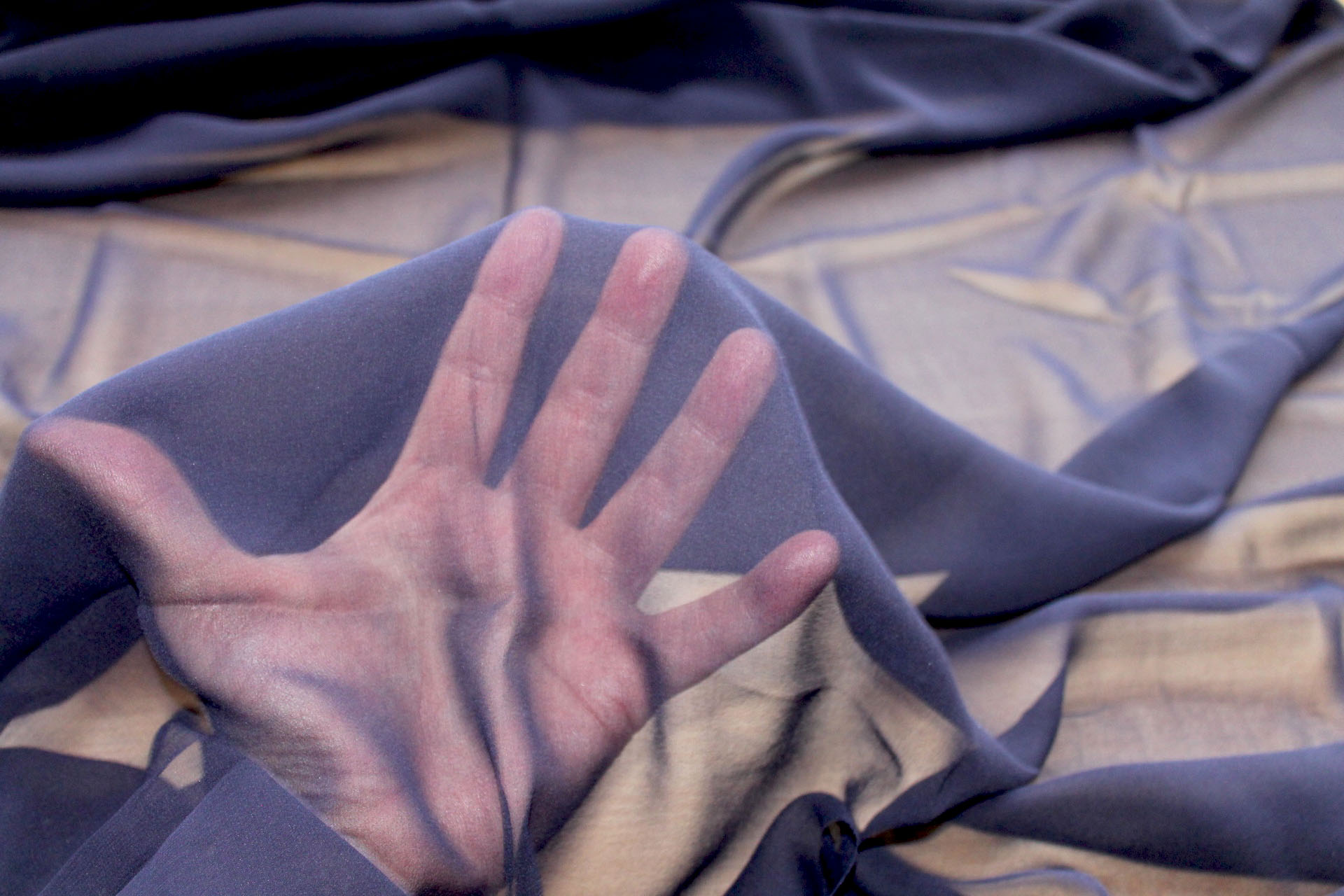 Dark Navy Silk Georgette - 110cm wide - 3.5m Piece fabric, image 2 of 5