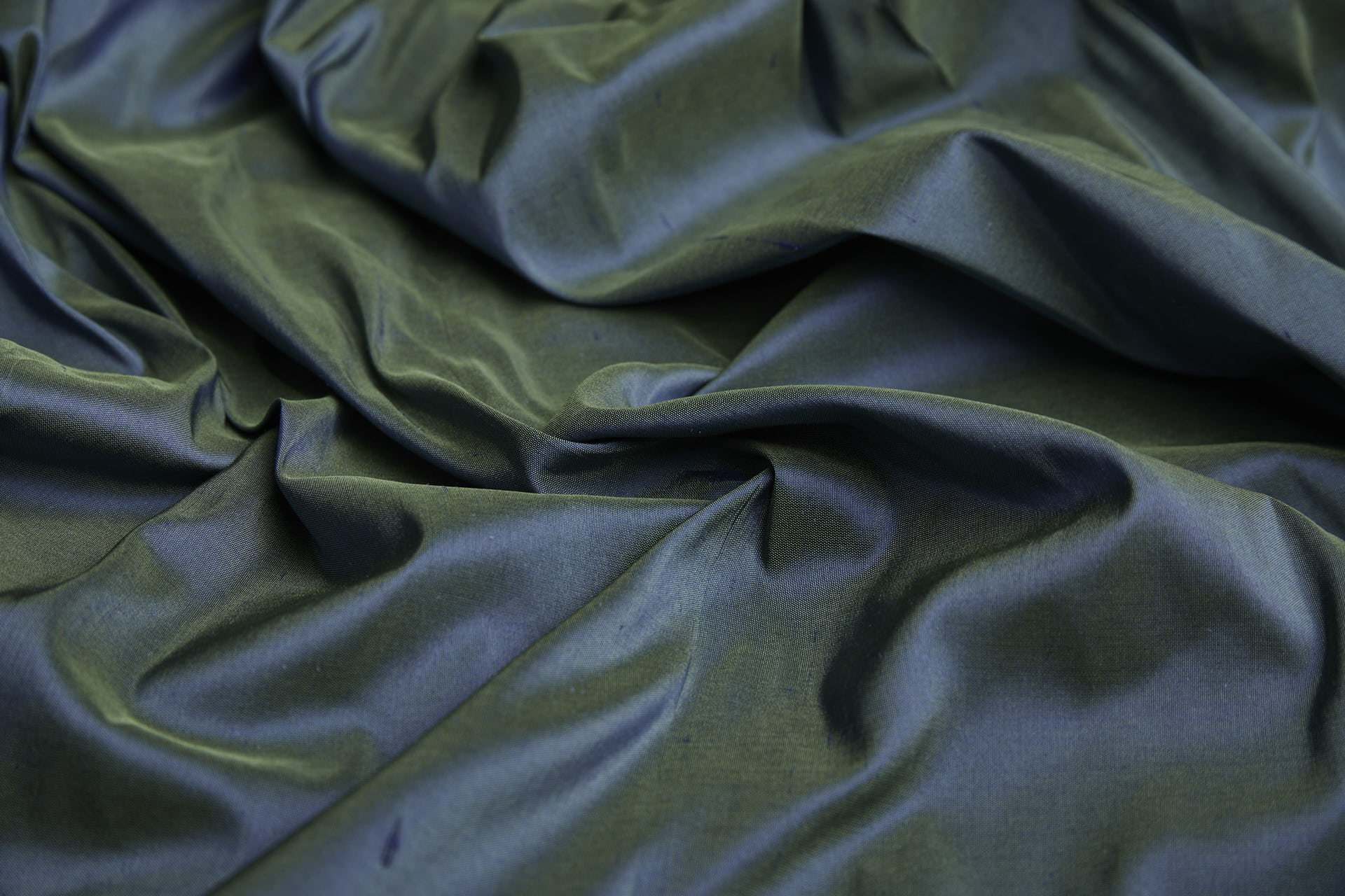 Silk Dupion - Royal Blue shot Green fabric, image 5 of 8