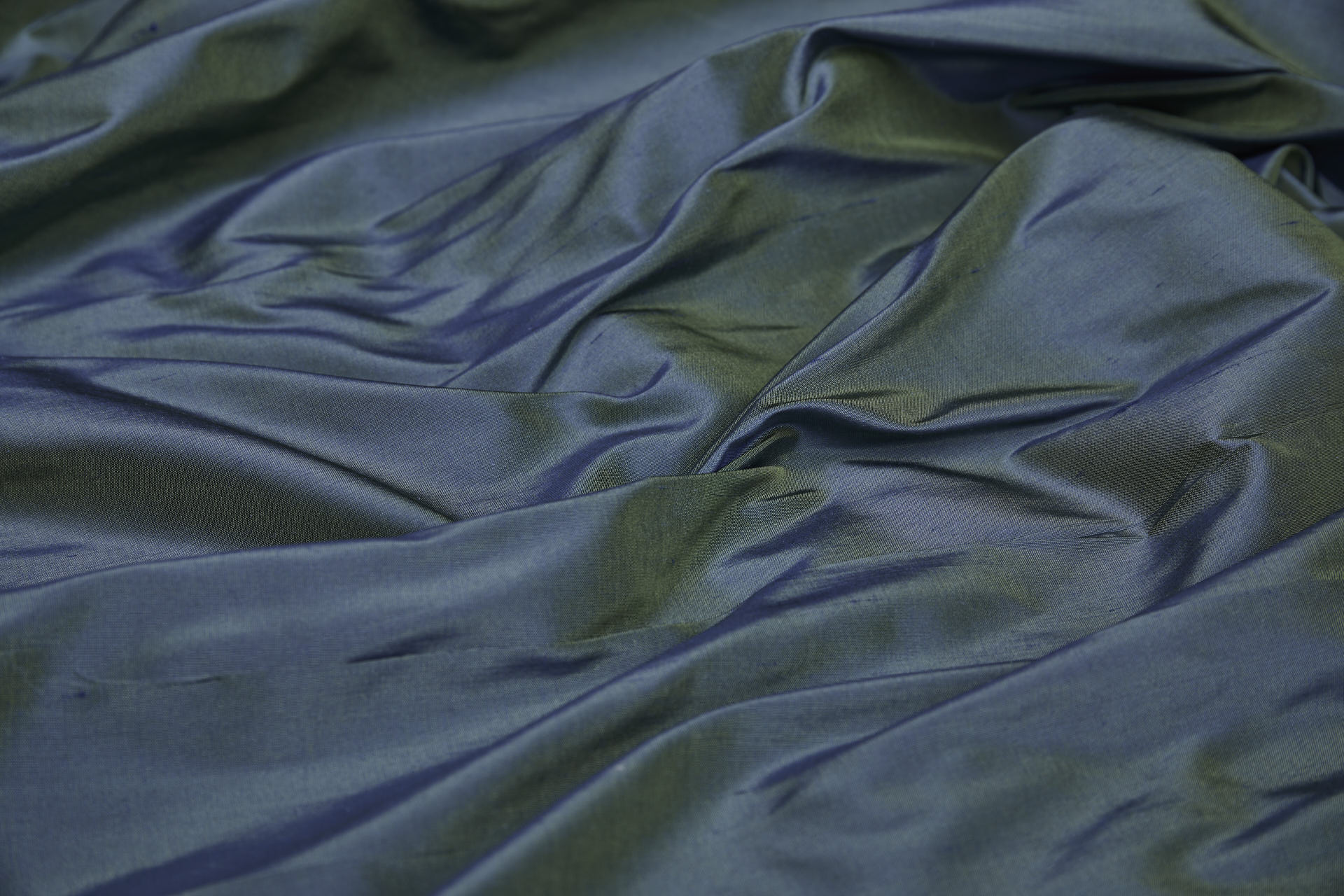 Silk Dupion - Royal Blue shot Green fabric, image 7 of 8