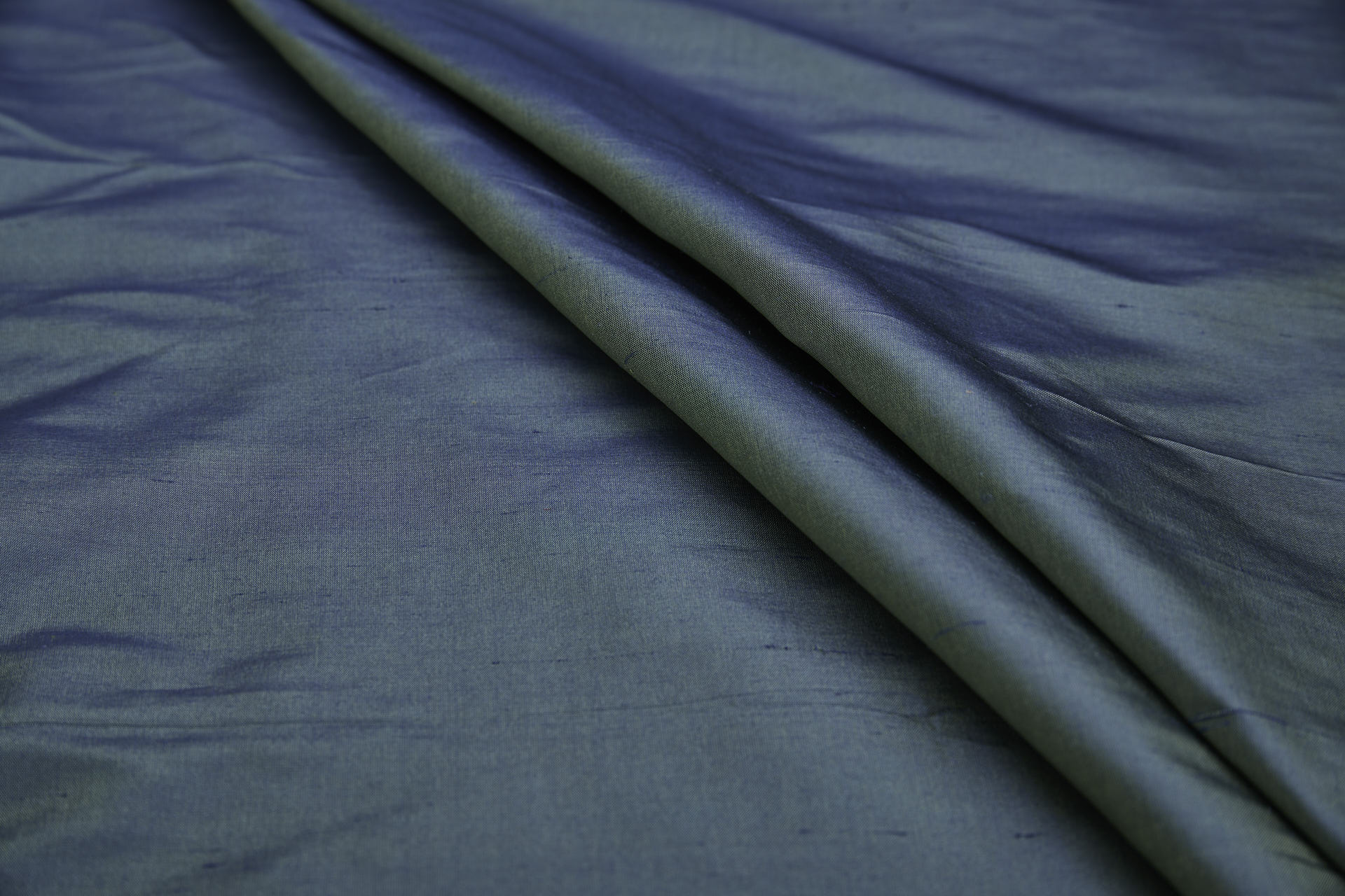 Silk Dupion - Royal Blue shot Green fabric, image 8 of 8