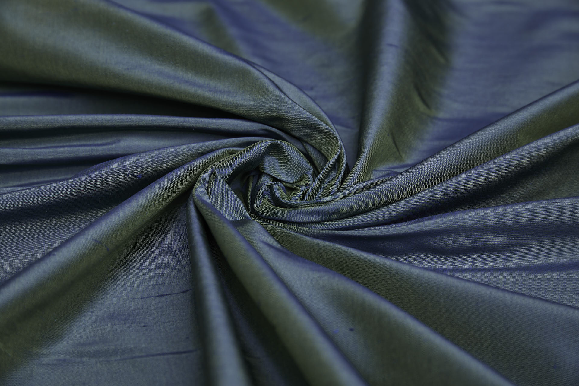Silk Dupion - Royal Blue shot Green fabric
