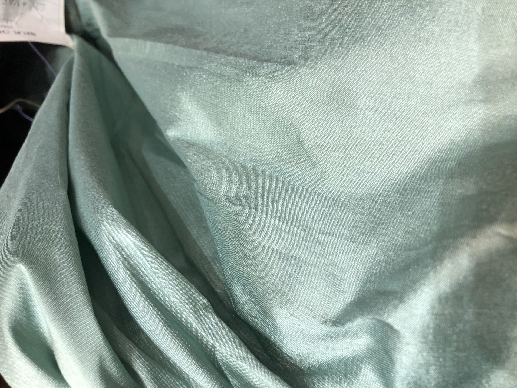 Silk Dupion - Arsenic Green fabric, image 2 of 8