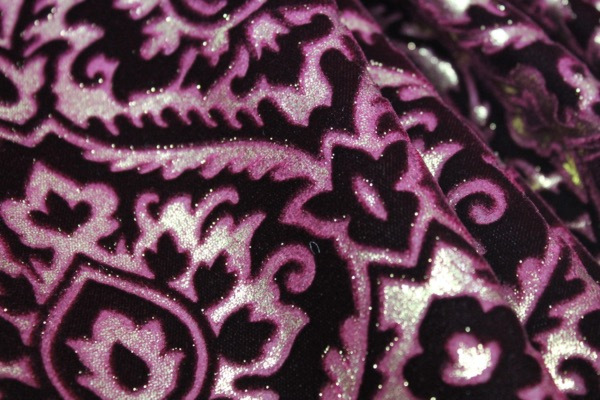 Embossed Viscose Velvet - Burgundy Gold Foil fabric, image 7 of 7
