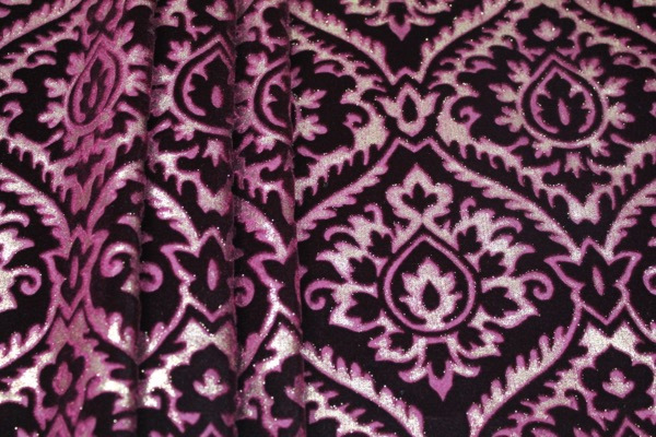 Embossed Viscose Velvet - Burgundy Gold Foil fabric