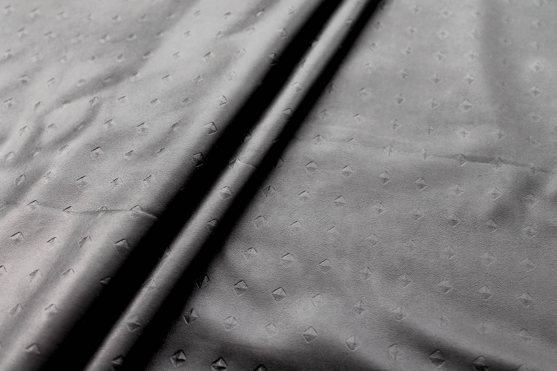 Embossed Soft Leatherette - Black Nail Head fabric, image 2 of 5