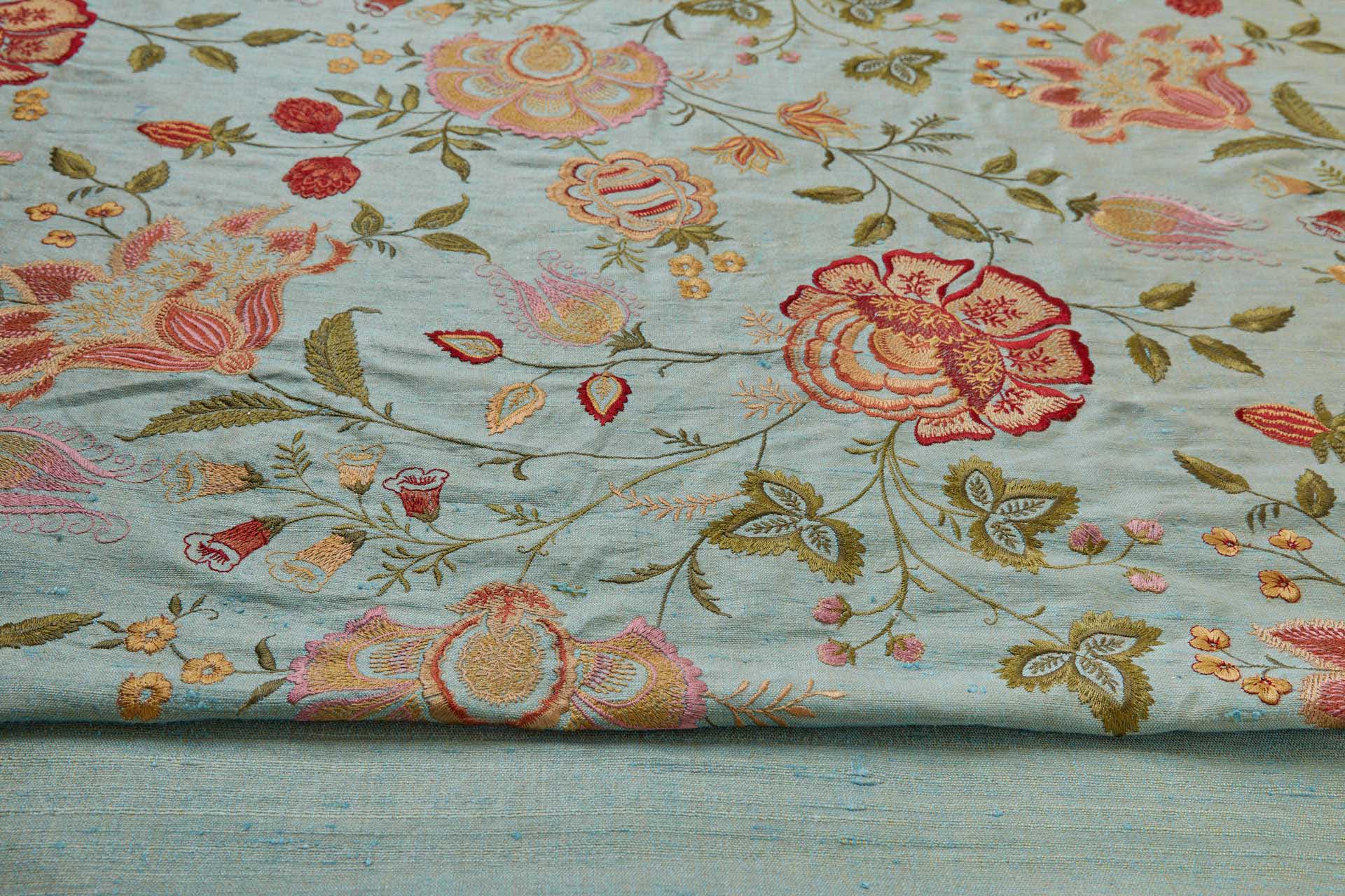 Sage Green Textured Raw Silk fabric, image 8 of 8