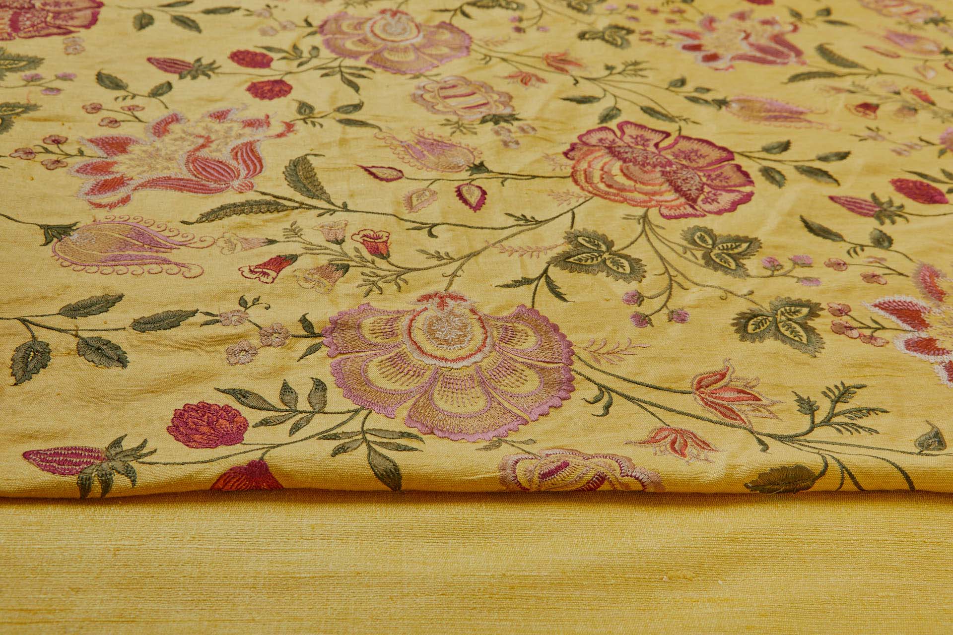 Yellow Textured Raw Silk fabric, image 8 of 8